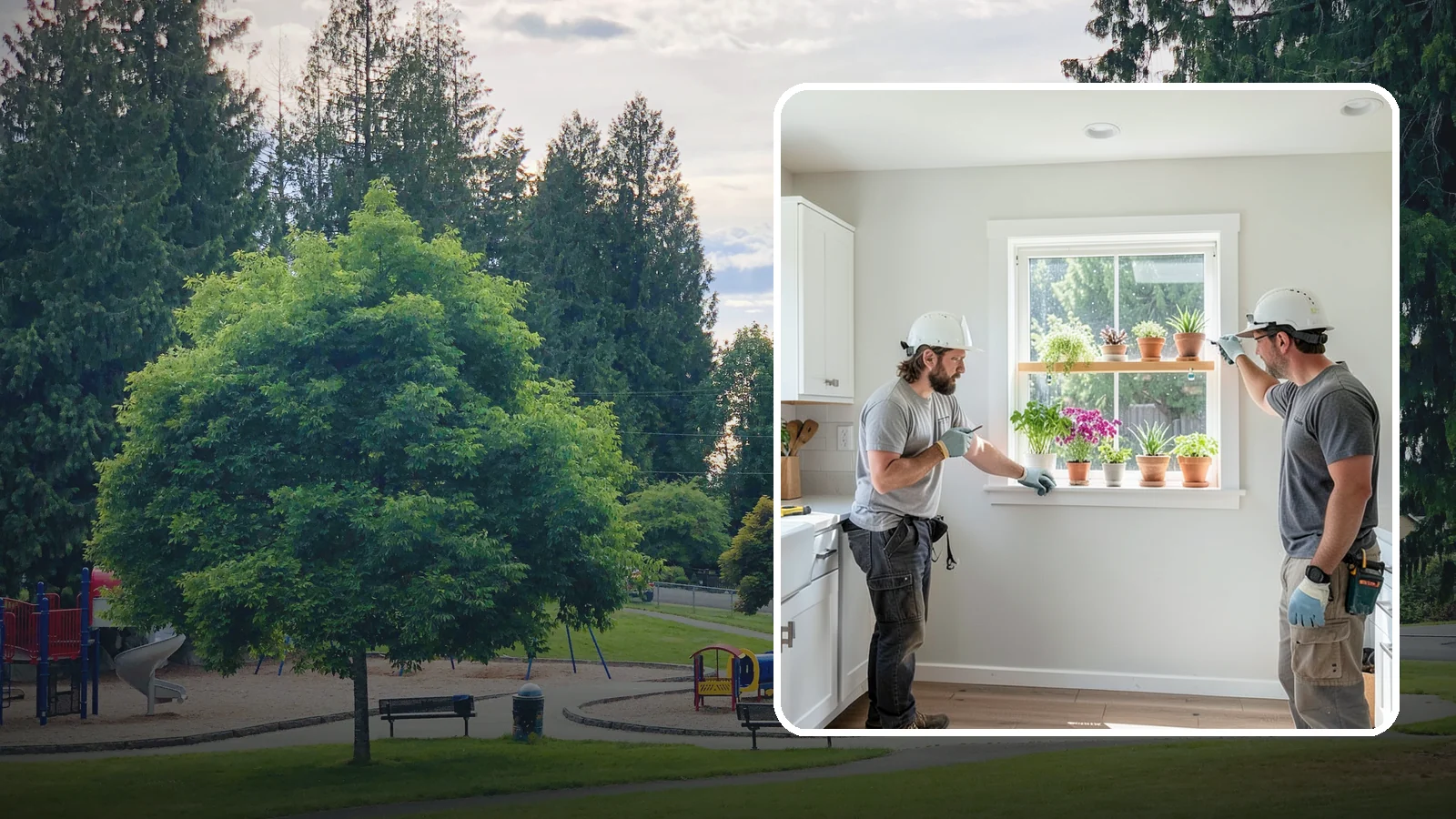 Garden Window Installation in Bonney Lake, Pierce County, WA - Installing projecting garden windows that create a sunny shelf for herbs, plants, and kitchen greenery.
