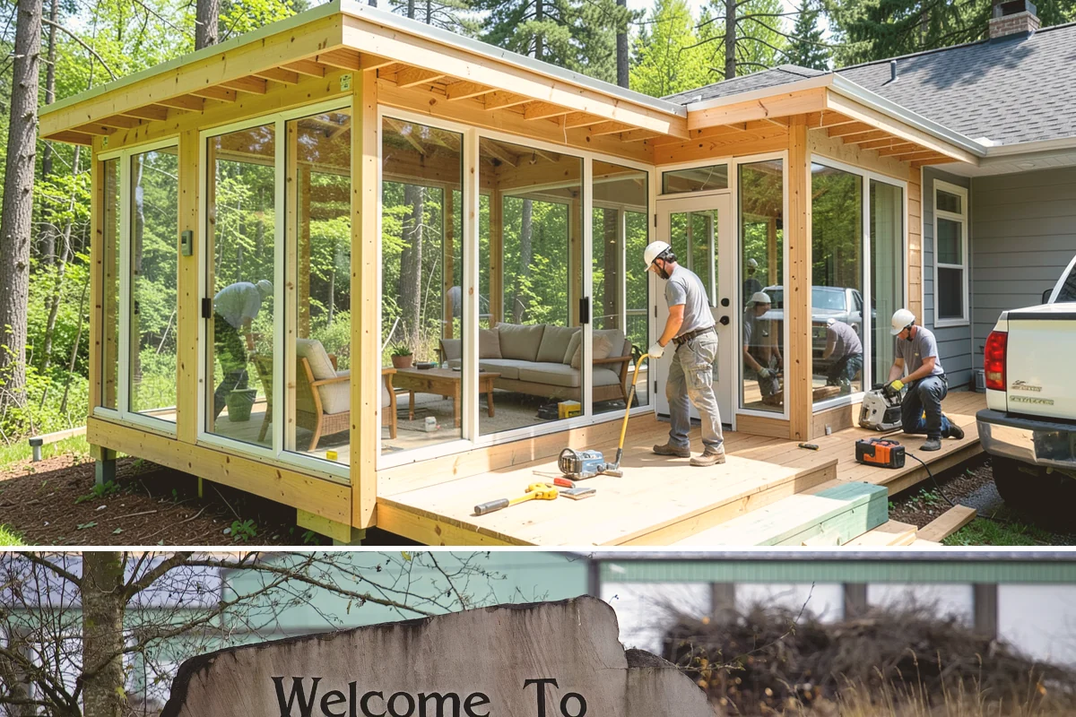 Garden Window Installation in Buckley, Pierce County, WA - Garden window installs are best done in drier weather since the wall opening is temporarily extended outward.