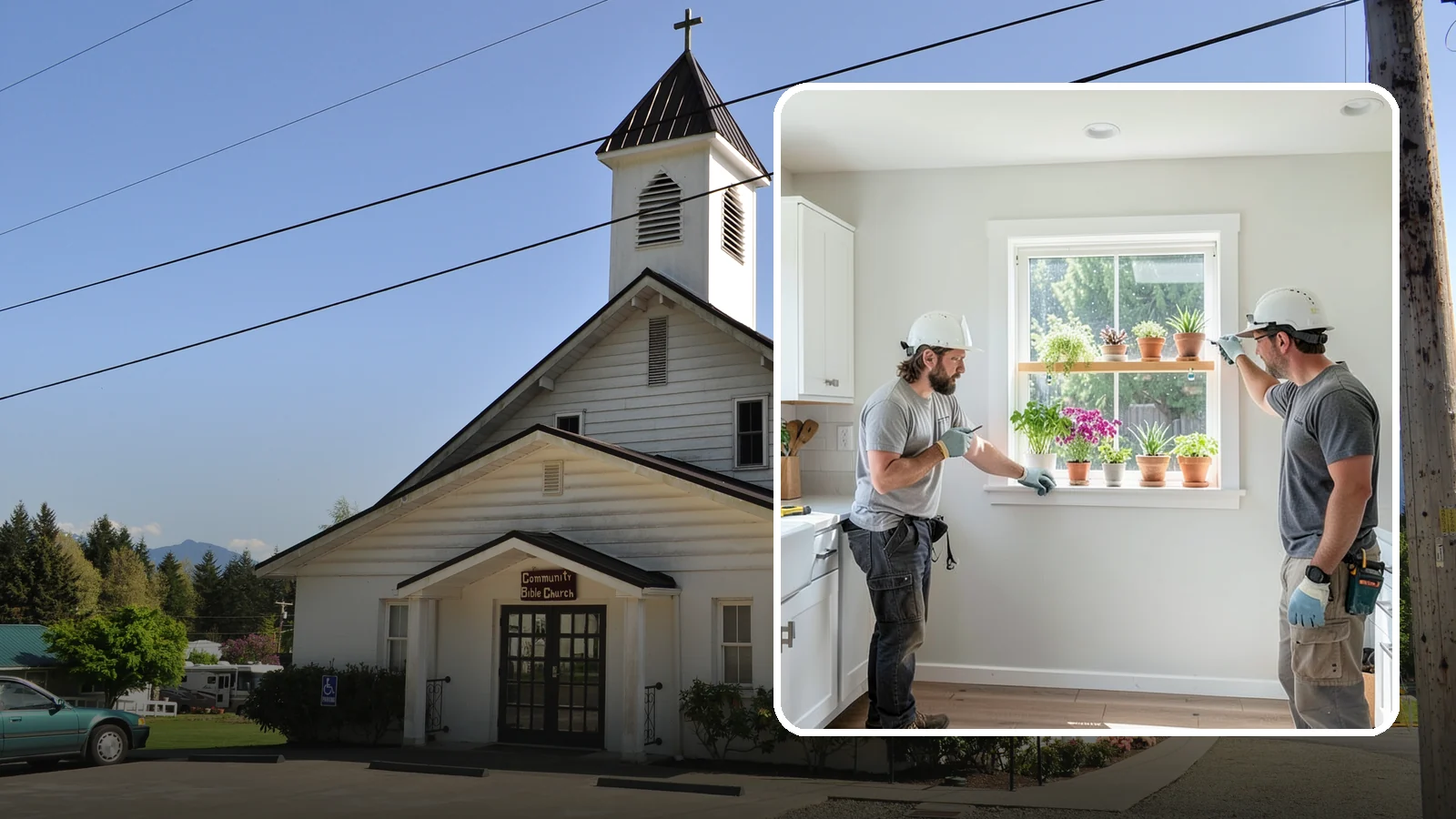 Garden Window Installation in Concrete, Skagit County, WA - Installing projecting garden windows that create a sunny shelf for herbs, plants, and kitchen greenery.