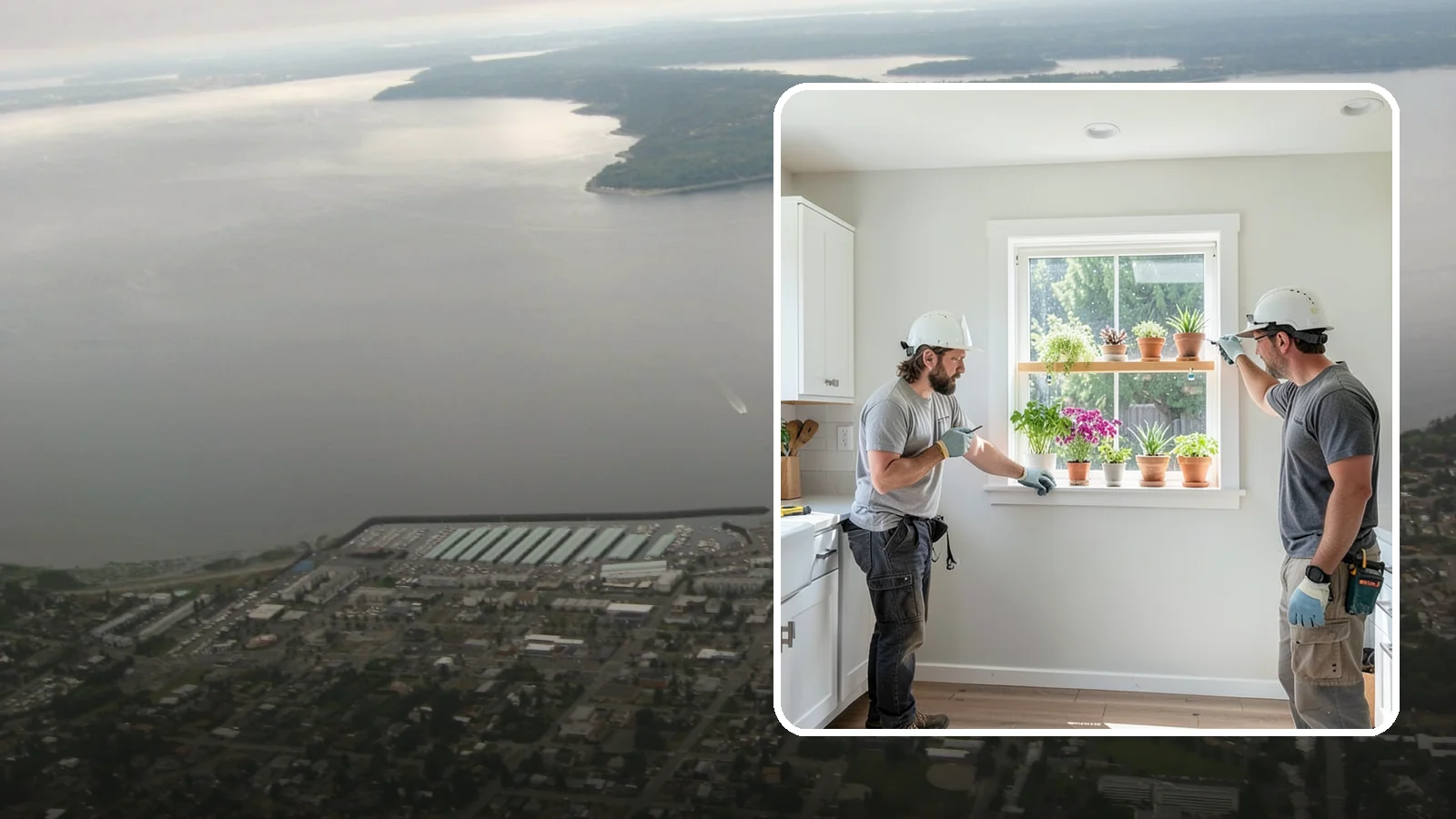 Garden Window Installation in Des Moines, King County, WA - Installing projecting garden windows that create a sunny shelf for herbs, plants, and kitchen greenery.
