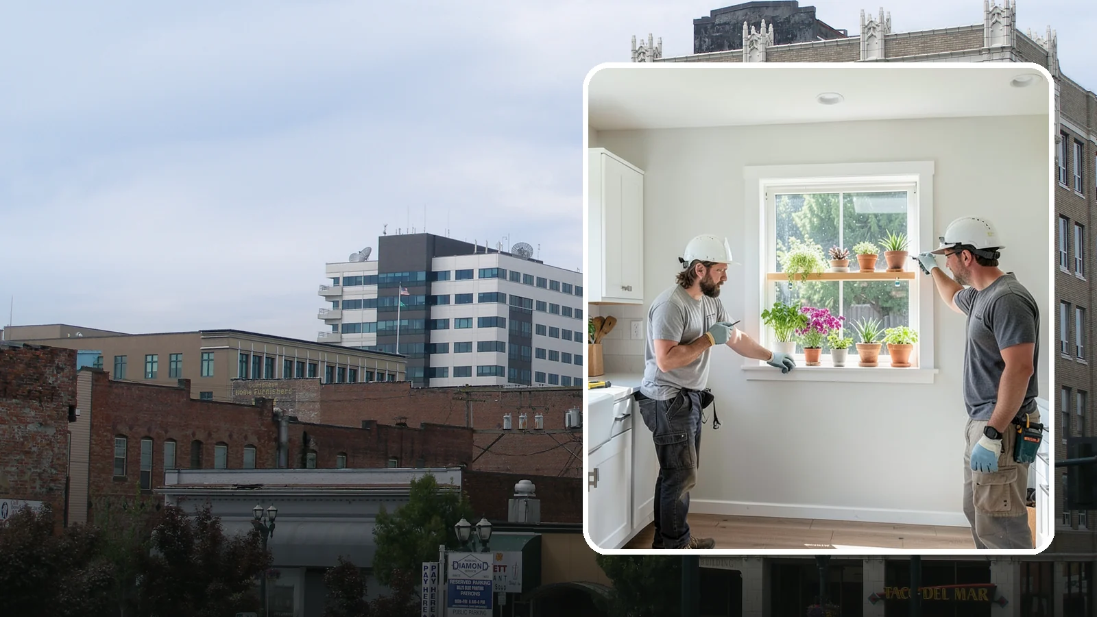 Garden Window Installation in Everett, Snohomish County, WA - Installing projecting garden windows that create a sunny shelf for herbs, plants, and kitchen greenery.