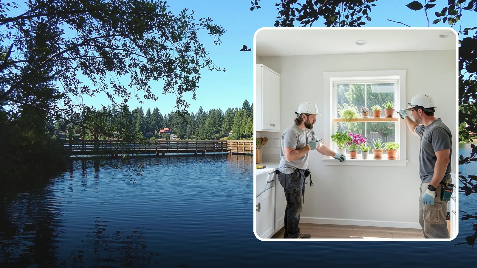 Garden Window Installation in Federal Way, King County, WA - Installing projecting garden windows that create a sunny shelf for herbs, plants, and kitchen greenery.