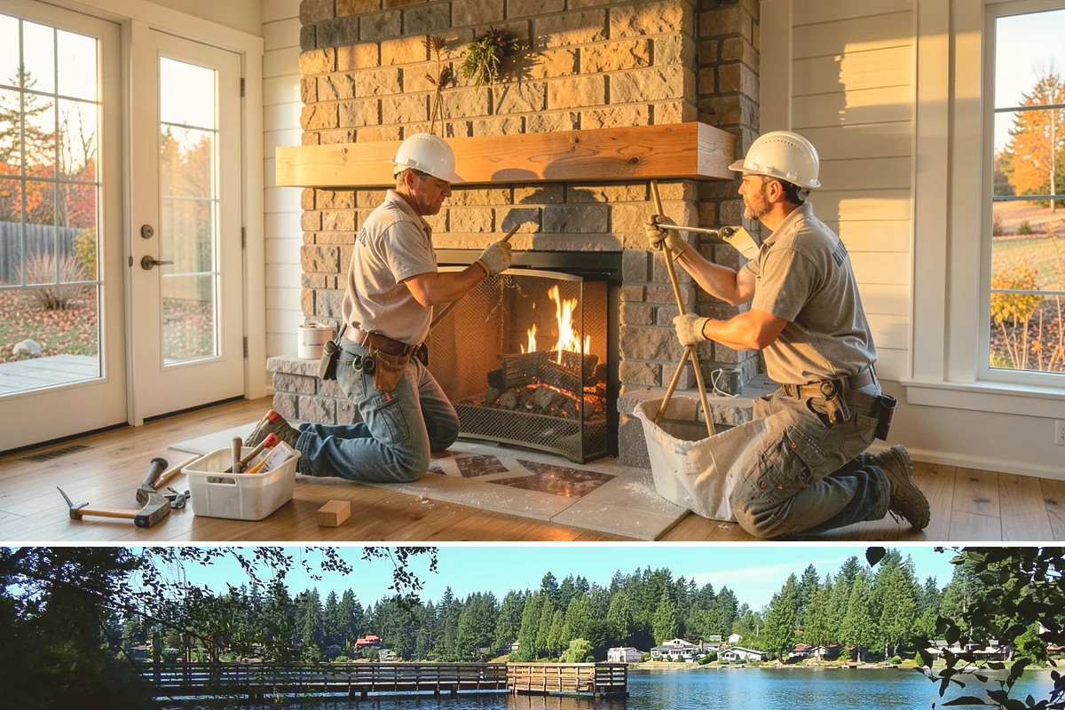 Garden Window Installation in Federal Way, King County, WA - Garden window installs are best done in drier weather since the wall opening is temporarily extended outward.