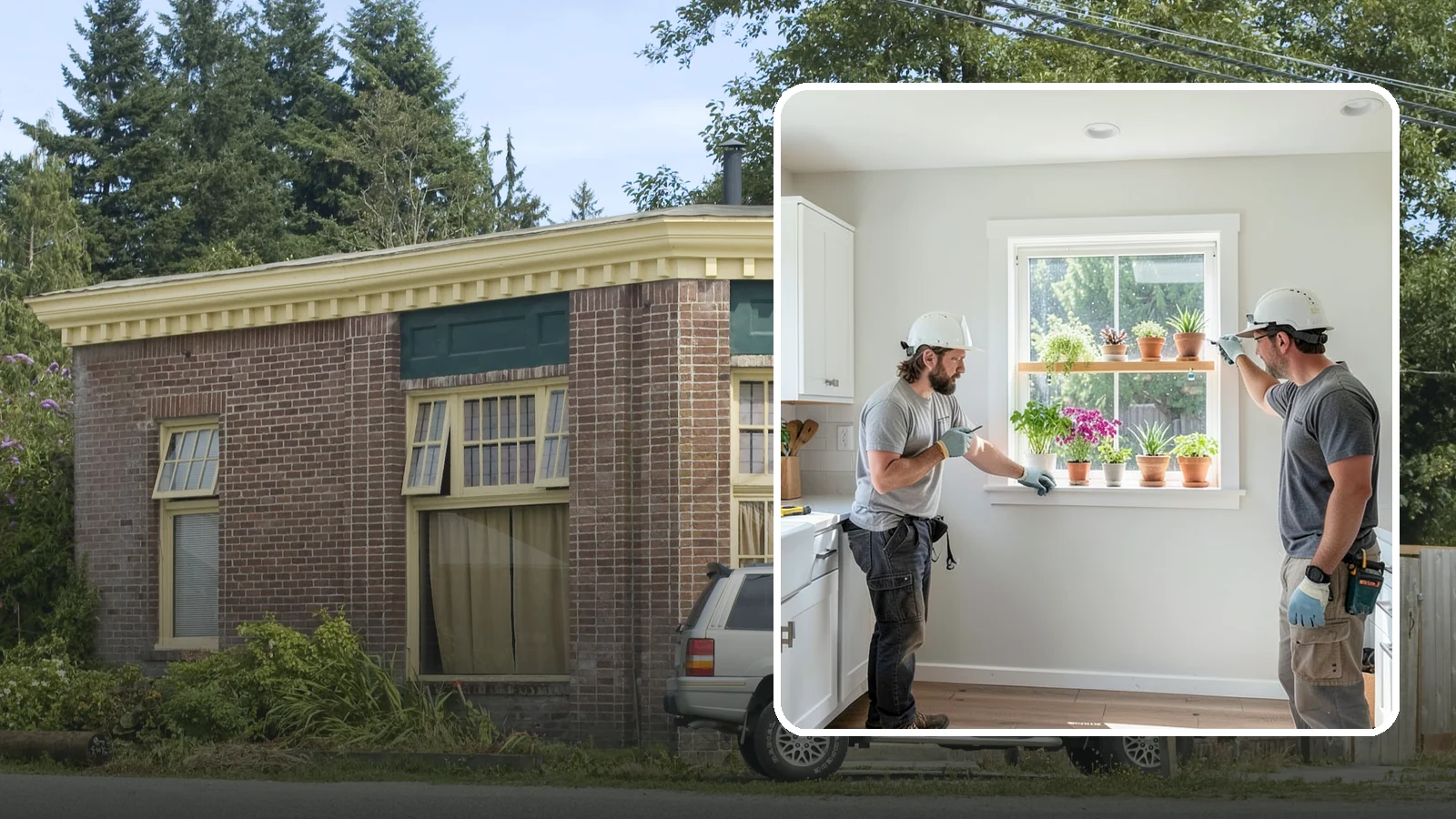 Garden Window Installation in Hamilton, Skagit County, WA - Installing projecting garden windows that create a sunny shelf for herbs, plants, and kitchen greenery.