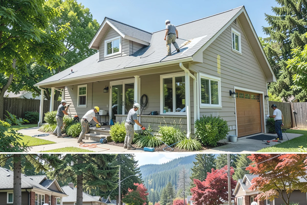 Garden Window Installation in Hunts Point, King County, WA - Garden window installs are best done in drier weather since the wall opening is temporarily extended outward.
