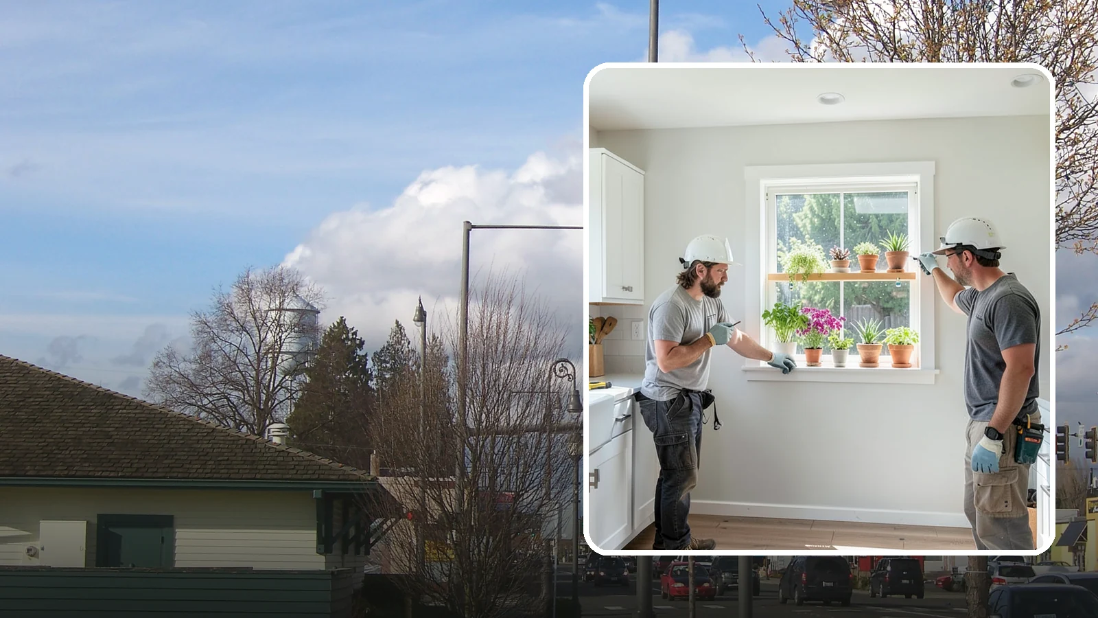Garden Window Installation in Marysville, Snohomish County, WA - Installing projecting garden windows that create a sunny shelf for herbs, plants, and kitchen greenery.