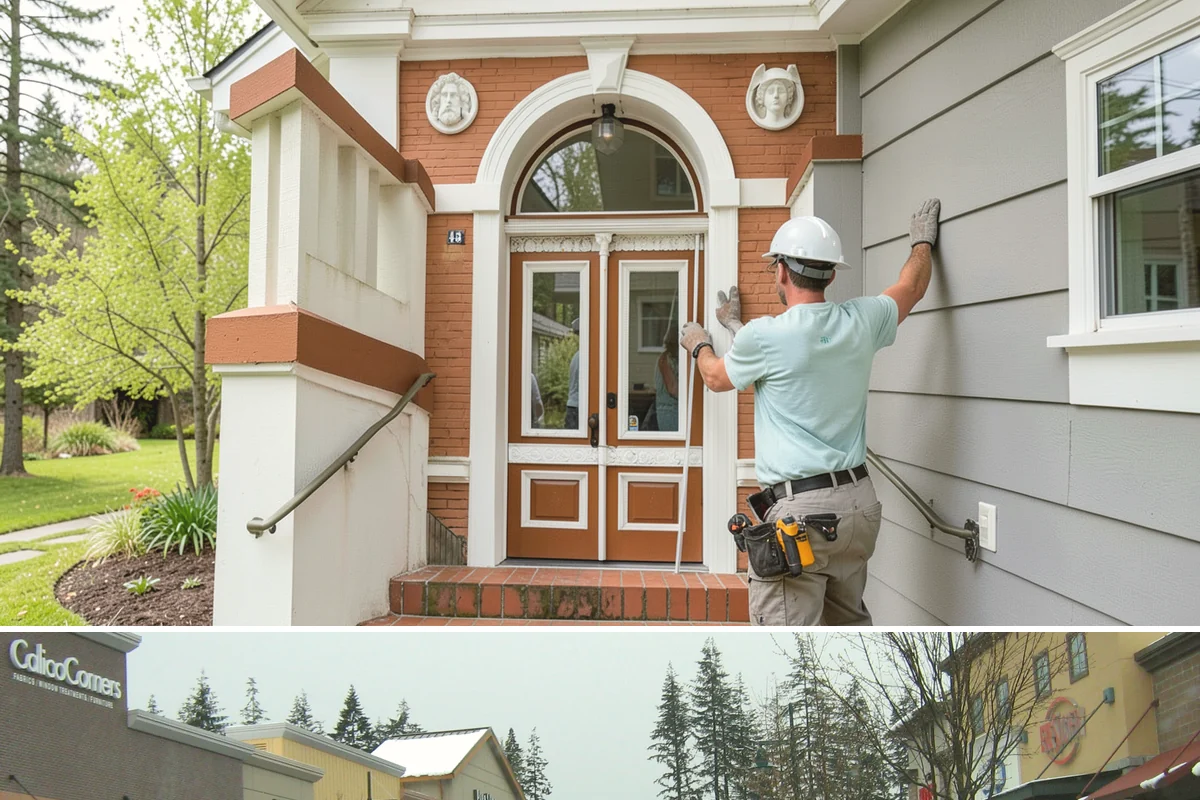 Garden Window Installation in Mill Creek, Snohomish County, WA - Garden window installs are best done in drier weather since the wall opening is temporarily extended outward.