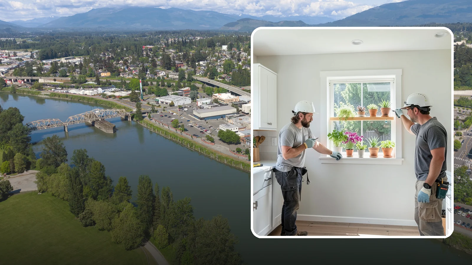 Garden Window Installation in Mount Vernon, Skagit County, WA - Installing projecting garden windows that create a sunny shelf for herbs, plants, and kitchen greenery.
