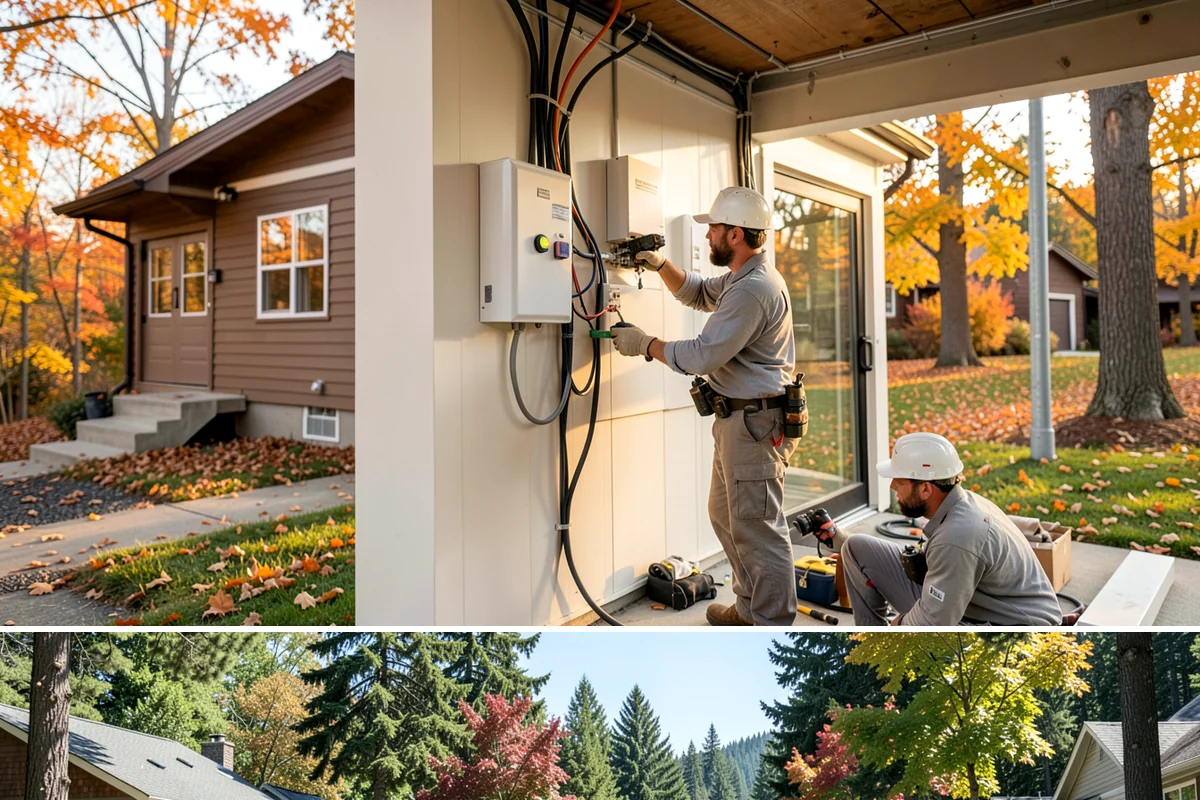 Garden Window Installation in Orting, Pierce County, WA - Garden window installs are best done in drier weather since the wall opening is temporarily extended outward.