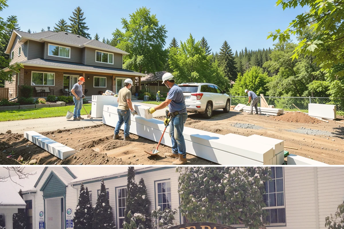 Garden Window Installation in Pacific, King County, WA - Garden window installs are best done in drier weather since the wall opening is temporarily extended outward.