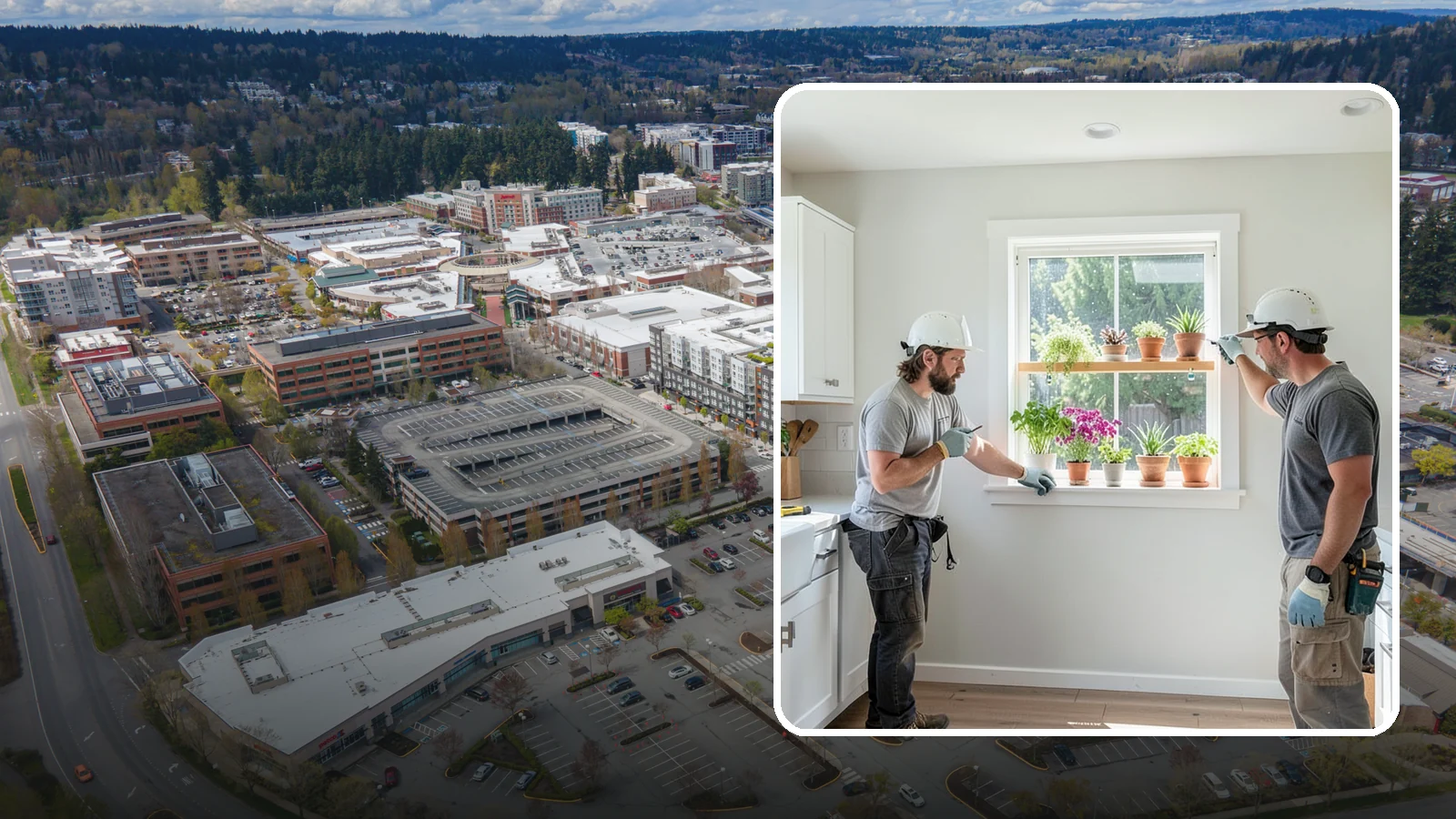 Garden Window Installation in Redmond, King County, WA - Installing projecting garden windows that create a sunny shelf for herbs, plants, and kitchen greenery.