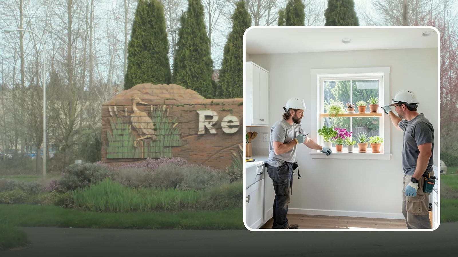 Garden Window Installation in Renton, King County, WA - Installing projecting garden windows that create a sunny shelf for herbs, plants, and kitchen greenery.