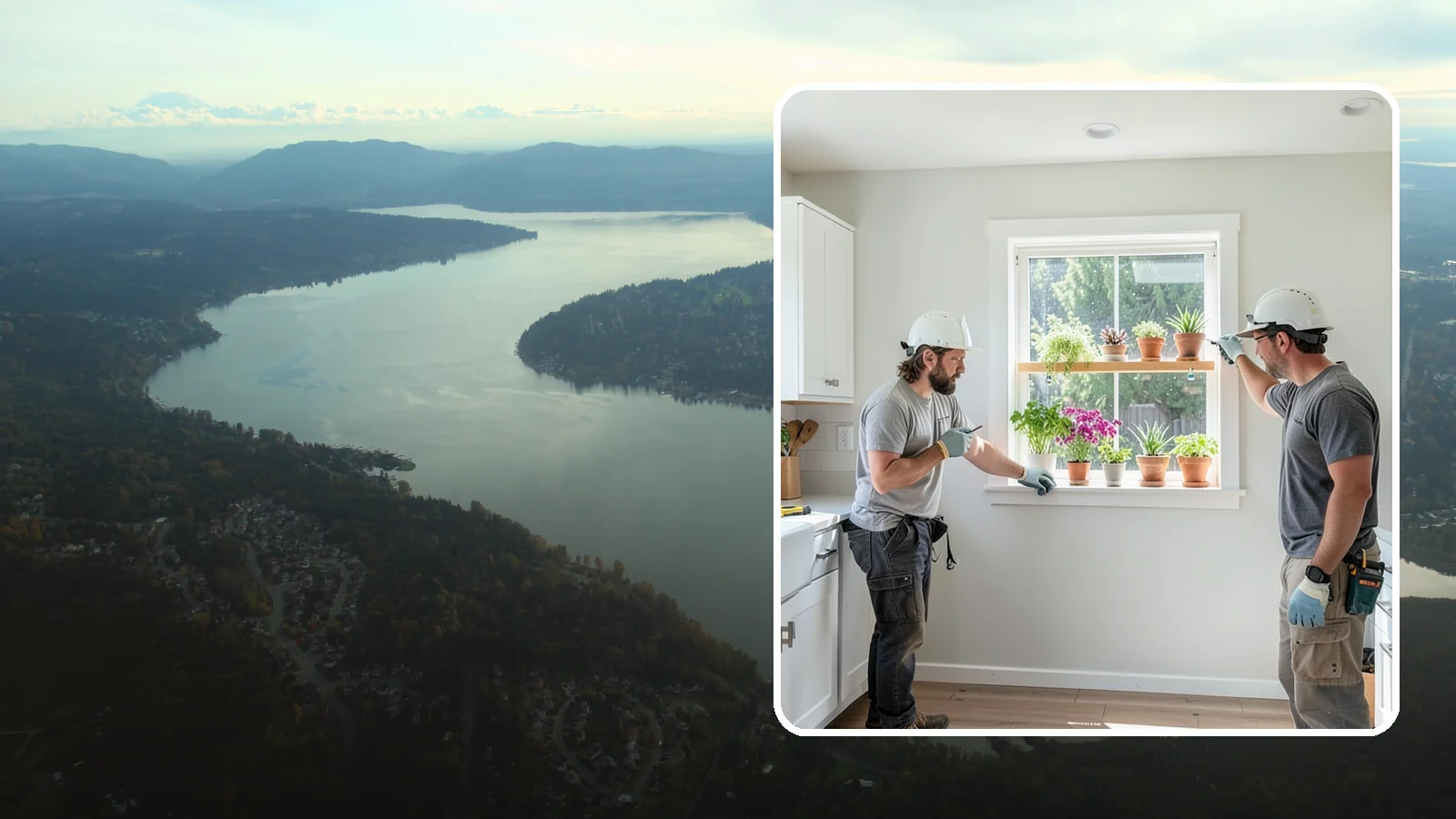 Garden Window Installation in Sammamish, King County, WA - Installing projecting garden windows that create a sunny shelf for herbs, plants, and kitchen greenery.