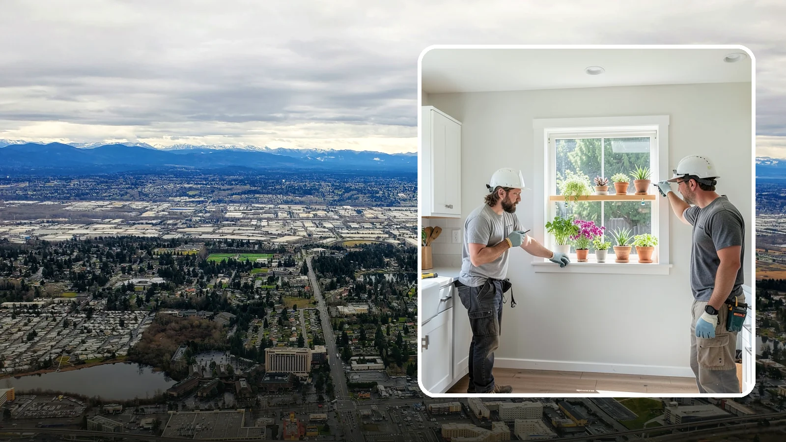 Garden Window Installation in SeaTac, King County, WA - Installing projecting garden windows that create a sunny shelf for herbs, plants, and kitchen greenery.