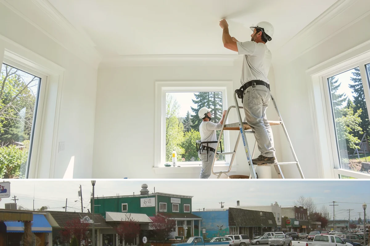 Garden Window Installation in Stanwood, Snohomish County, WA - Garden window installs are best done in drier weather since the wall opening is temporarily extended outward.