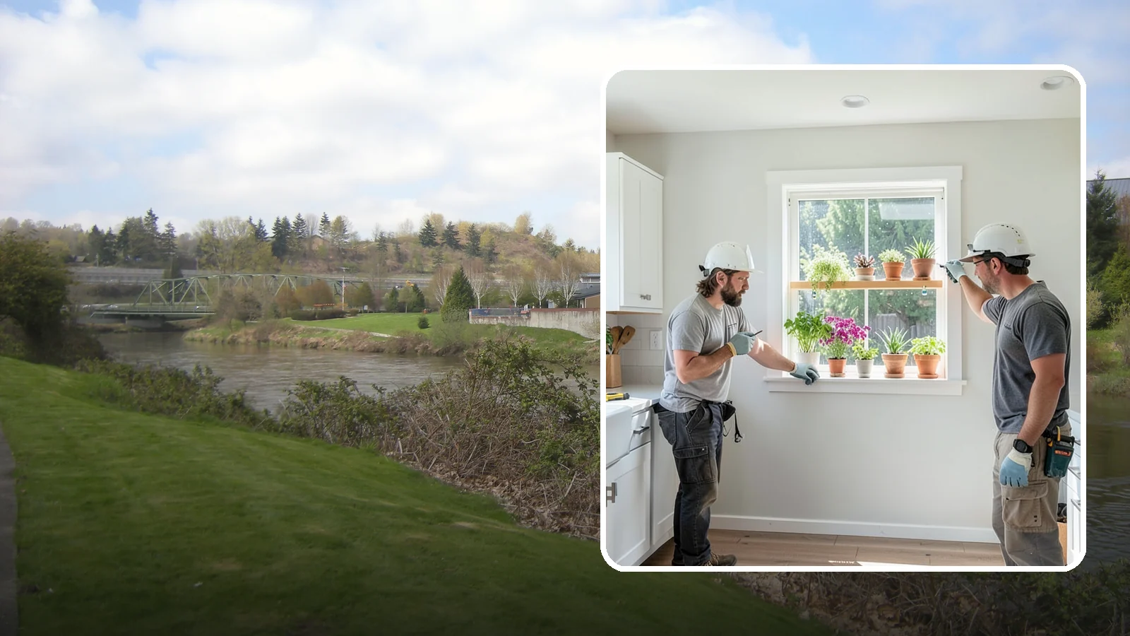 Garden Window Installation in Tukwila, King County, WA - Installing projecting garden windows that create a sunny shelf for herbs, plants, and kitchen greenery.