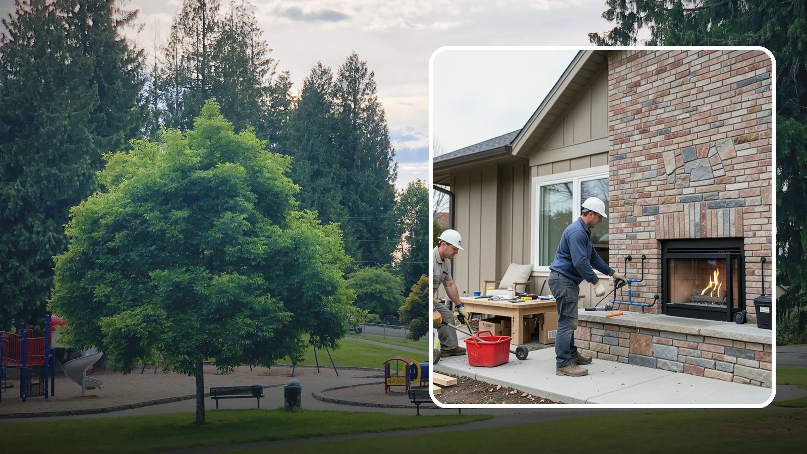 Gas Fireplace Installation in Bonney Lake, Pierce County, WA - Clean-burning gas fireplaces installed with proper venting and code-compliant gas lines.