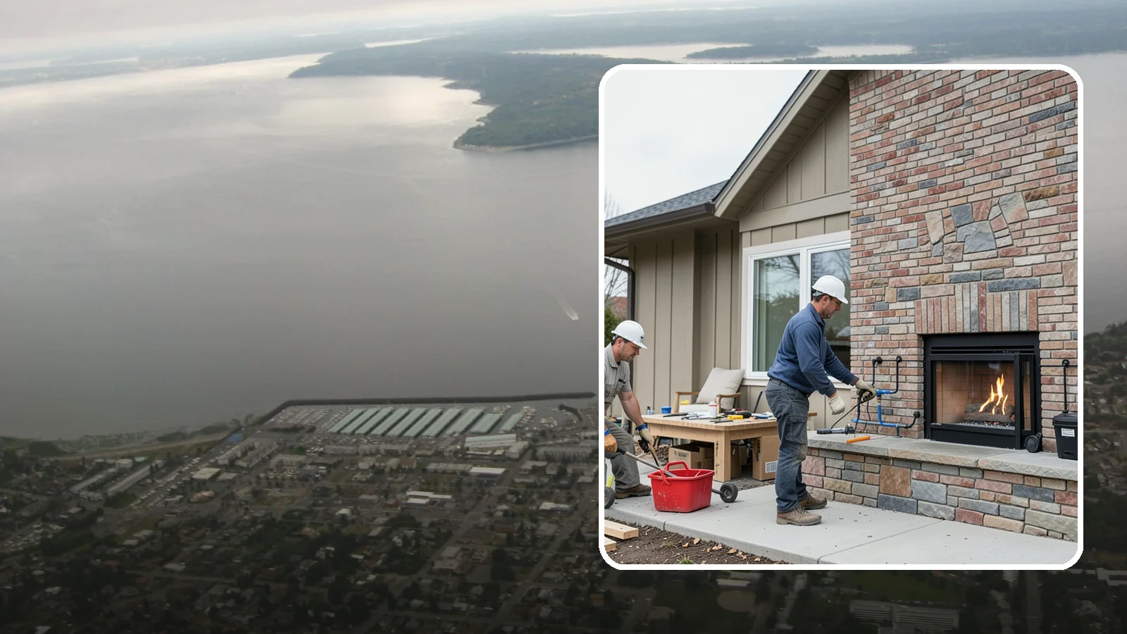 Gas Fireplace Installation in Des Moines, King County, WA - Clean-burning gas fireplaces installed with proper venting and code-compliant gas lines.