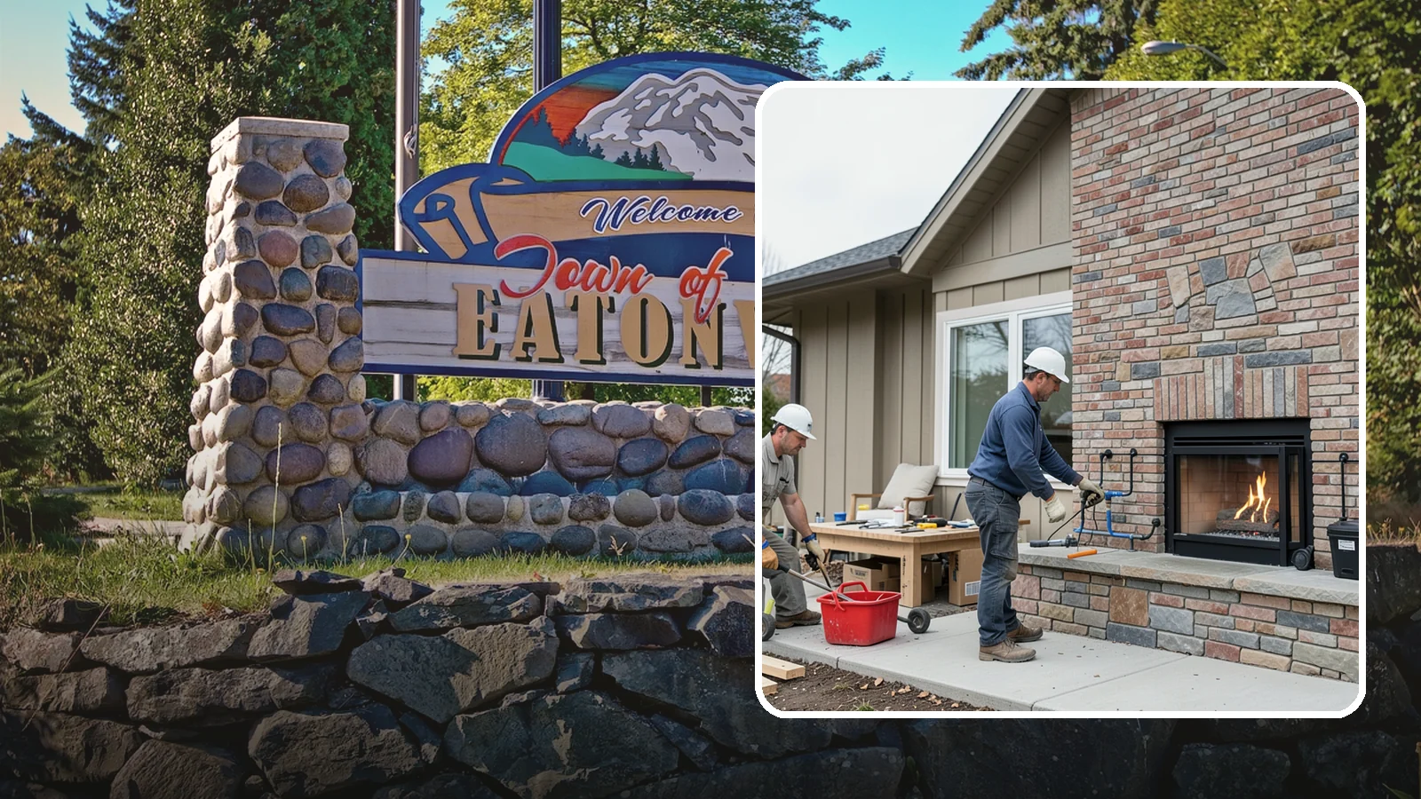 Gas Fireplace Installation in Eatonville, Pierce County, WA - Clean-burning gas fireplaces installed with proper venting and code-compliant gas lines.