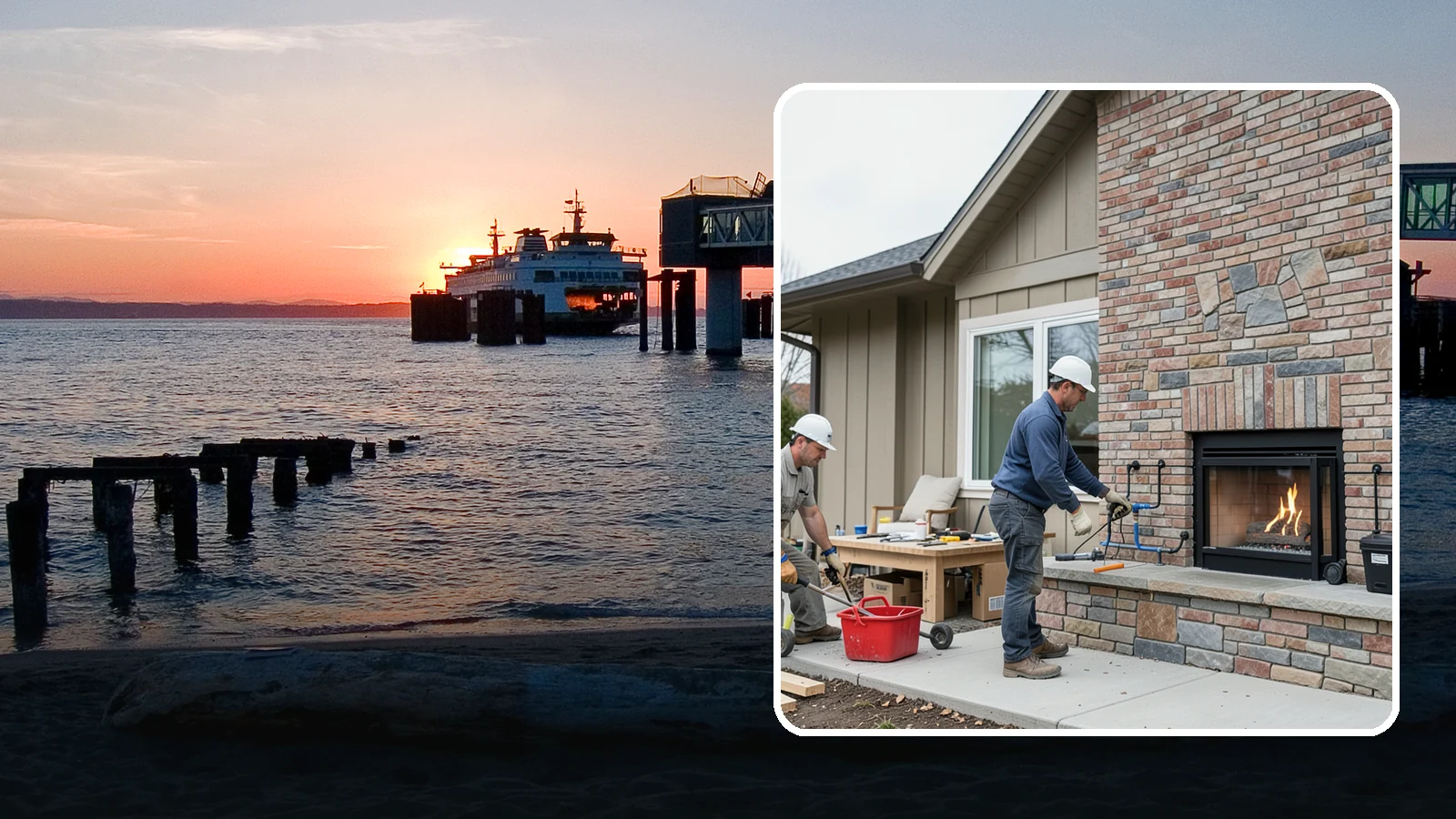 Gas Fireplace Installation in Edmonds, Snohomish County, WA - Clean-burning gas fireplaces installed with proper venting and code-compliant gas lines.