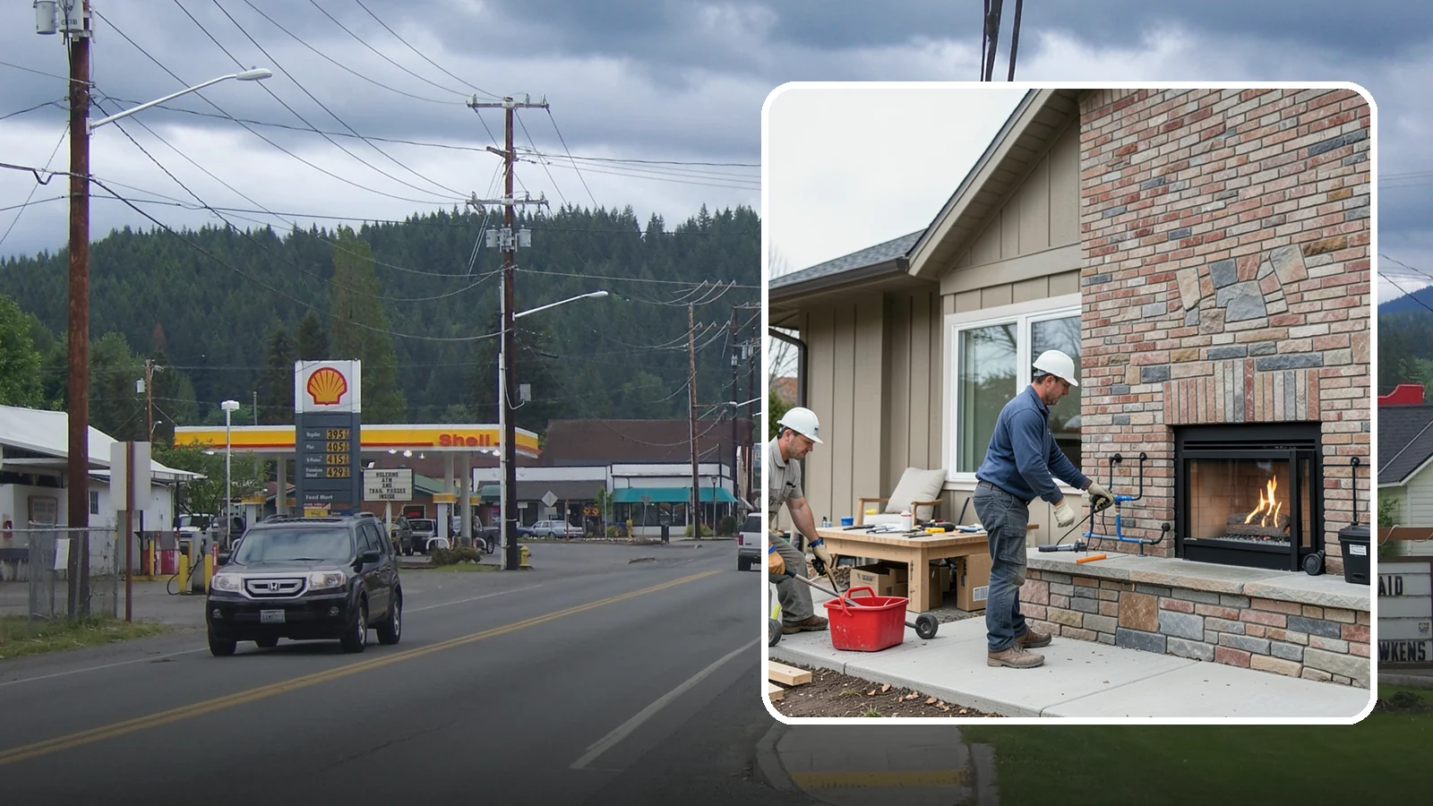 Gas Fireplace Installation in Granite Falls, Snohomish County, WA - Clean-burning gas fireplaces installed with proper venting and code-compliant gas lines.
