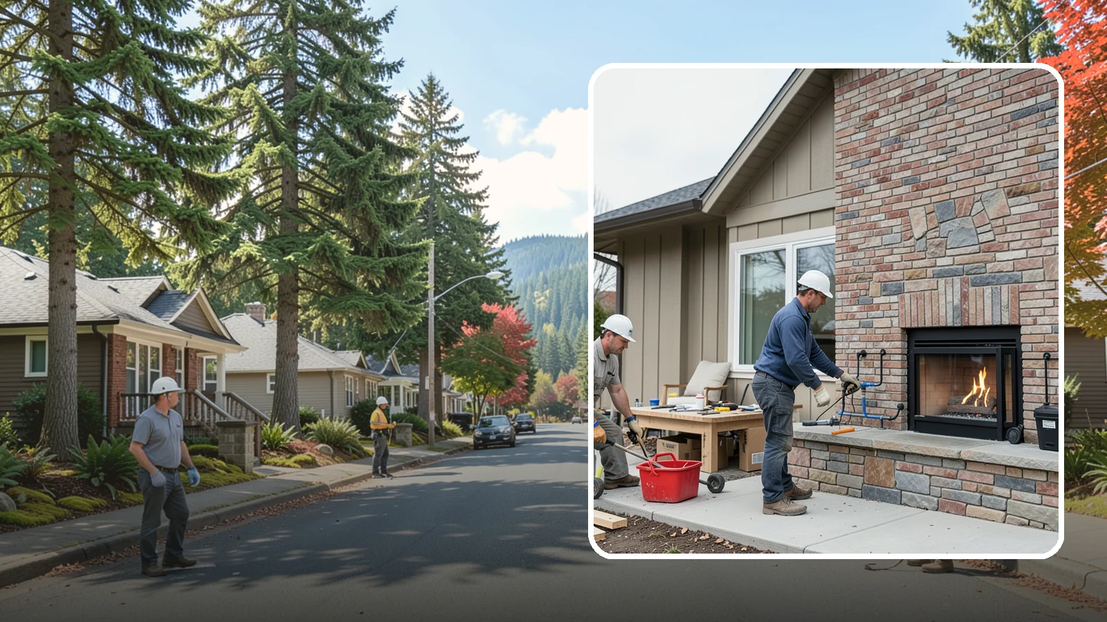 Gas Fireplace Installation in Hunts Point, King County, WA - Clean-burning gas fireplaces installed with proper venting and code-compliant gas lines.