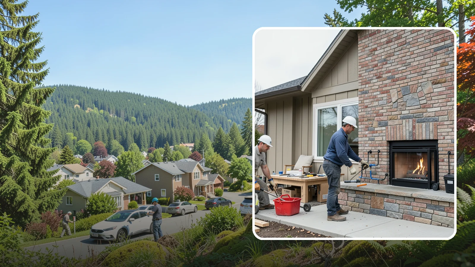 Gas Fireplace Installation in Index, Snohomish County, WA - Clean-burning gas fireplaces installed with proper venting and code-compliant gas lines.