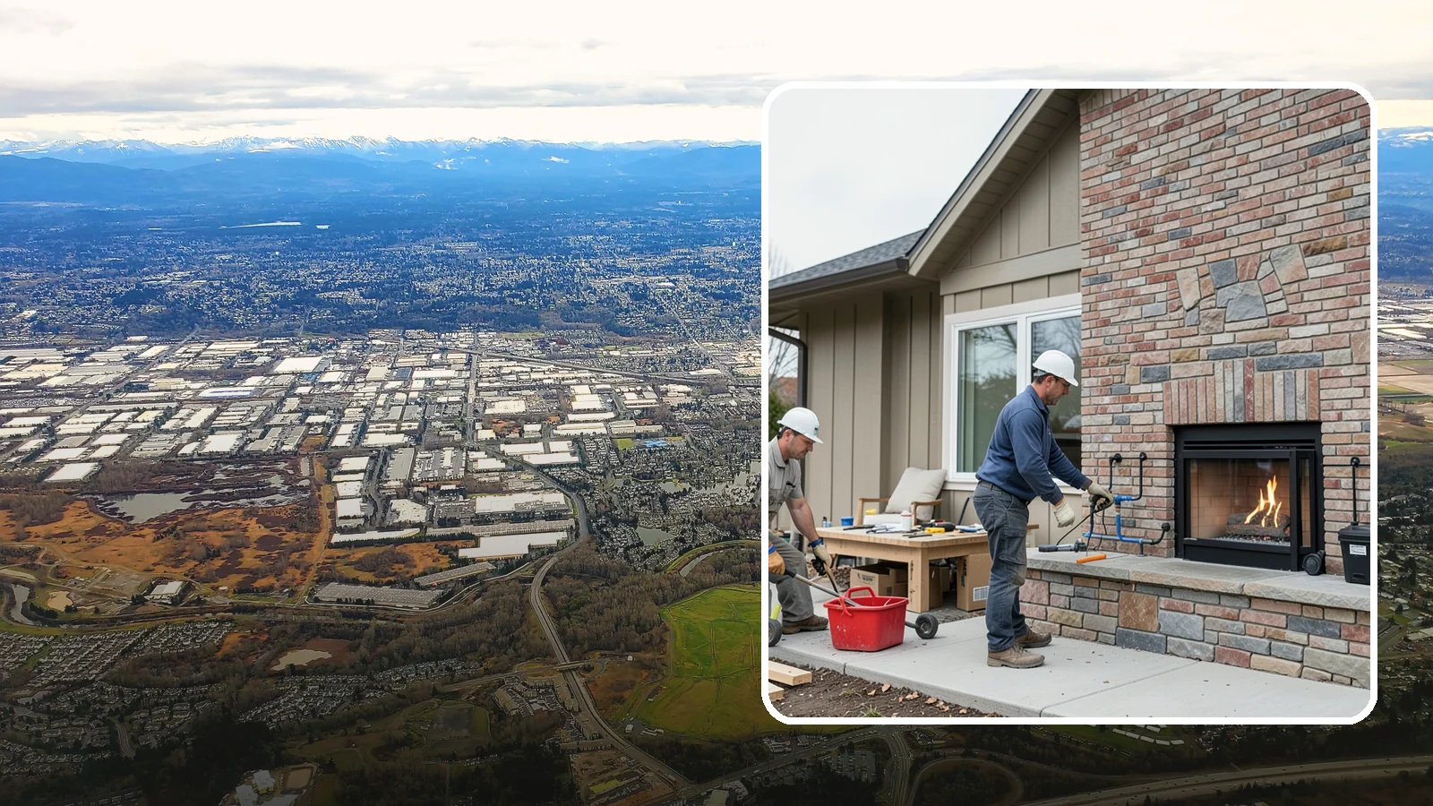 Gas Fireplace Installation in Kent, King County, WA - Clean-burning gas fireplaces installed with proper venting and code-compliant gas lines.
