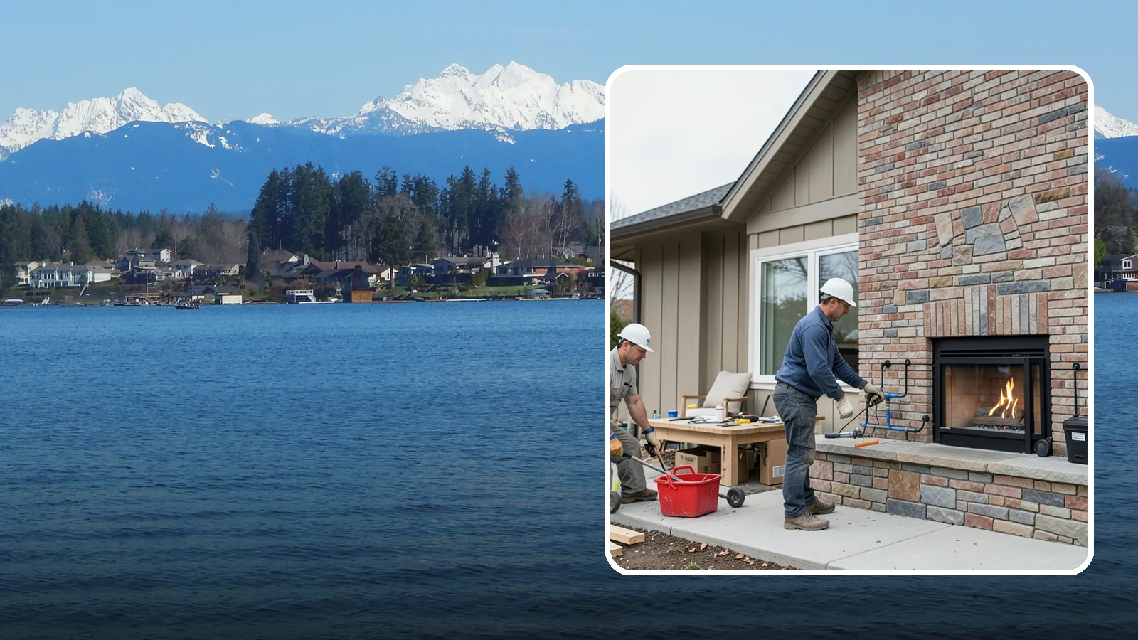 Gas Fireplace Installation in Lake Stevens, Snohomish County, WA - Clean-burning gas fireplaces installed with proper venting and code-compliant gas lines.