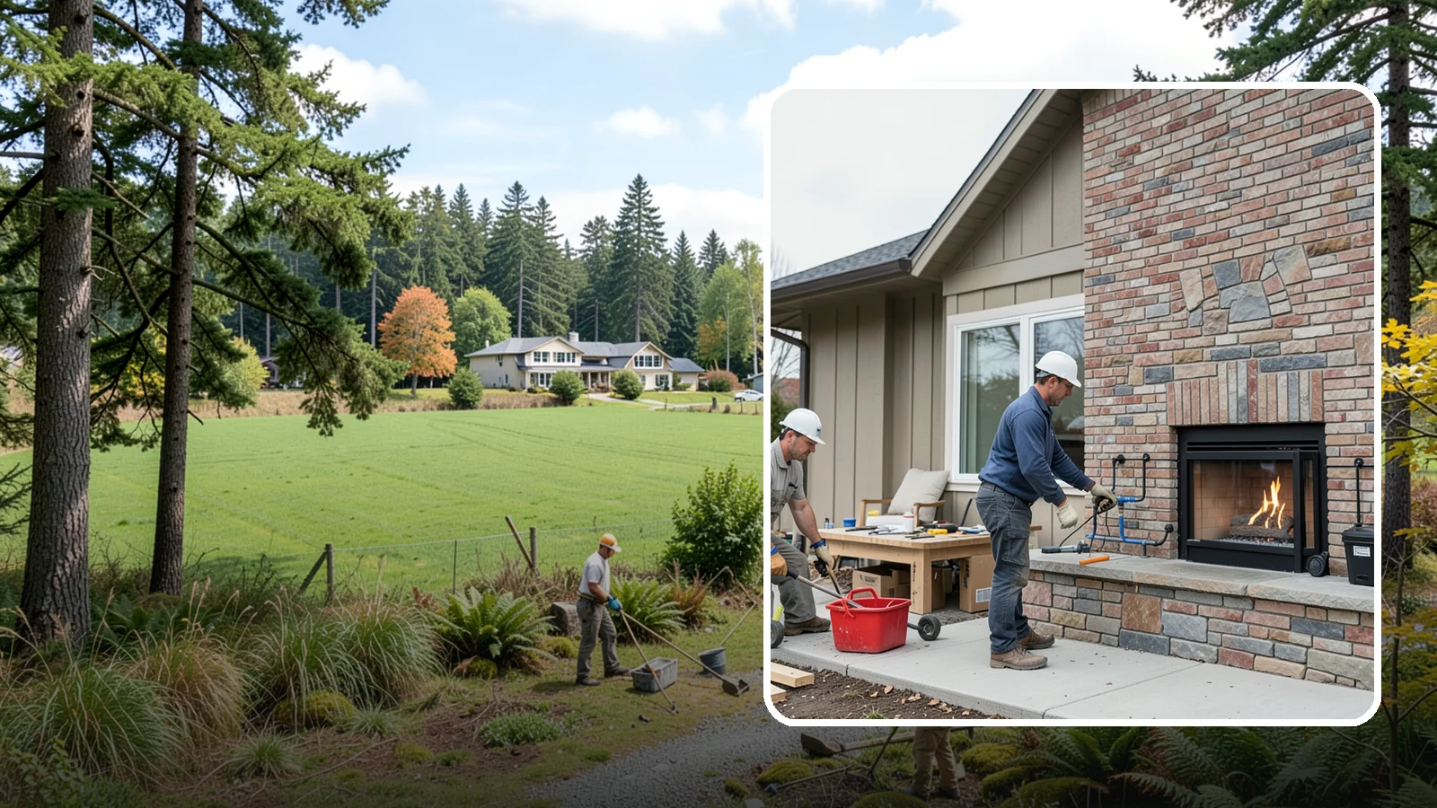 Gas Fireplace Installation in Lyman, Skagit County, WA - Clean-burning gas fireplaces installed with proper venting and code-compliant gas lines.
