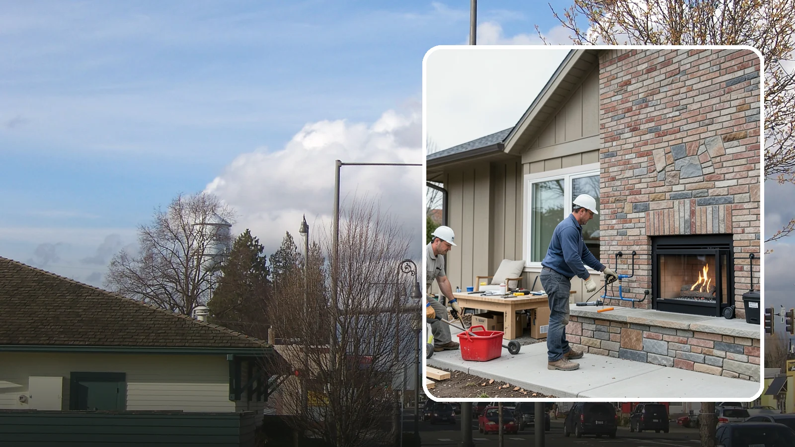 Gas Fireplace Installation in Marysville, Snohomish County, WA - Clean-burning gas fireplaces installed with proper venting and code-compliant gas lines.