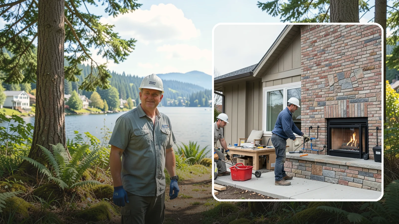 Gas Fireplace Installation in Milton, King County, WA - Clean-burning gas fireplaces installed with proper venting and code-compliant gas lines.