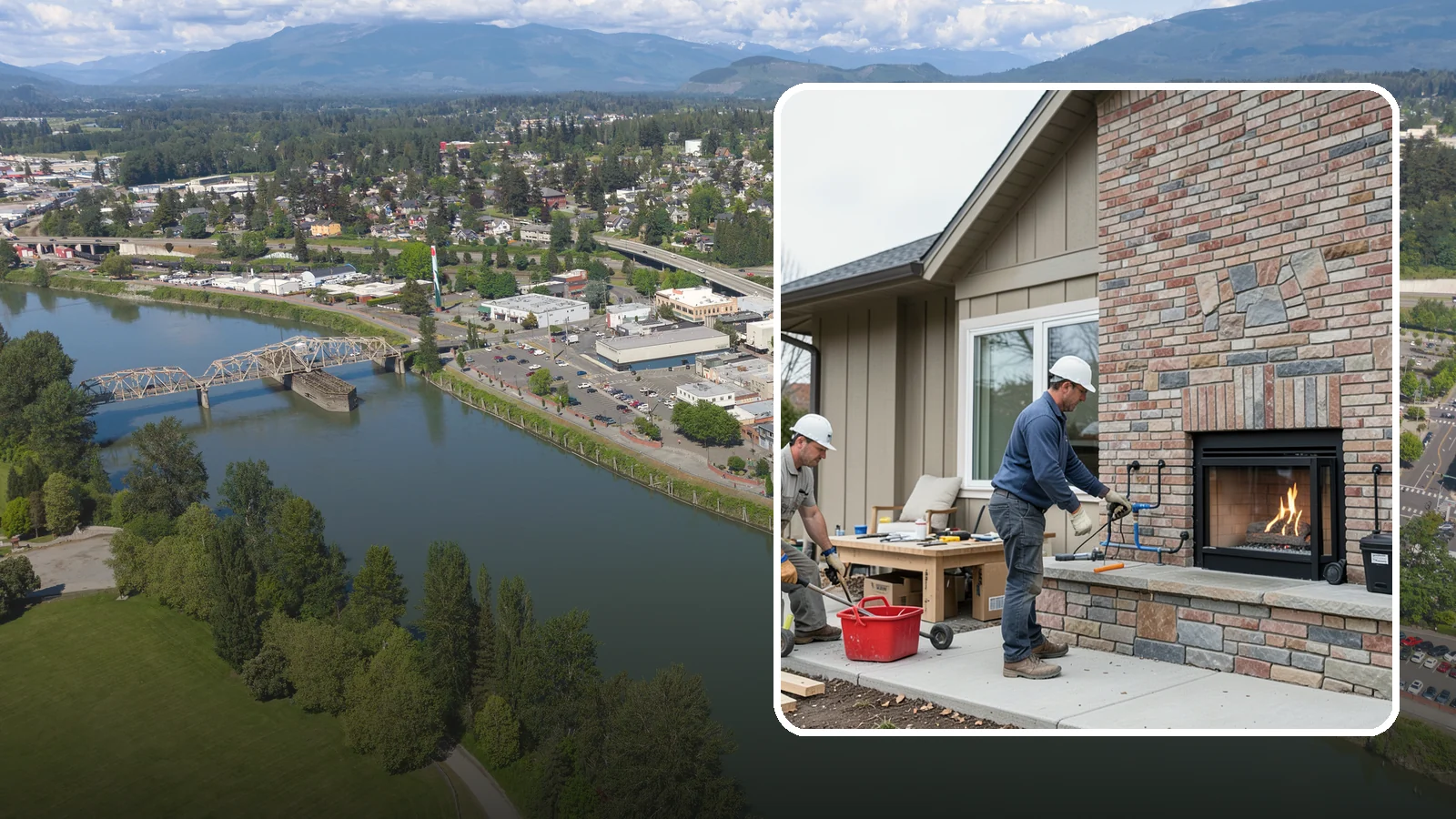 Gas Fireplace Installation in Mount Vernon, Skagit County, WA - Clean-burning gas fireplaces installed with proper venting and code-compliant gas lines.