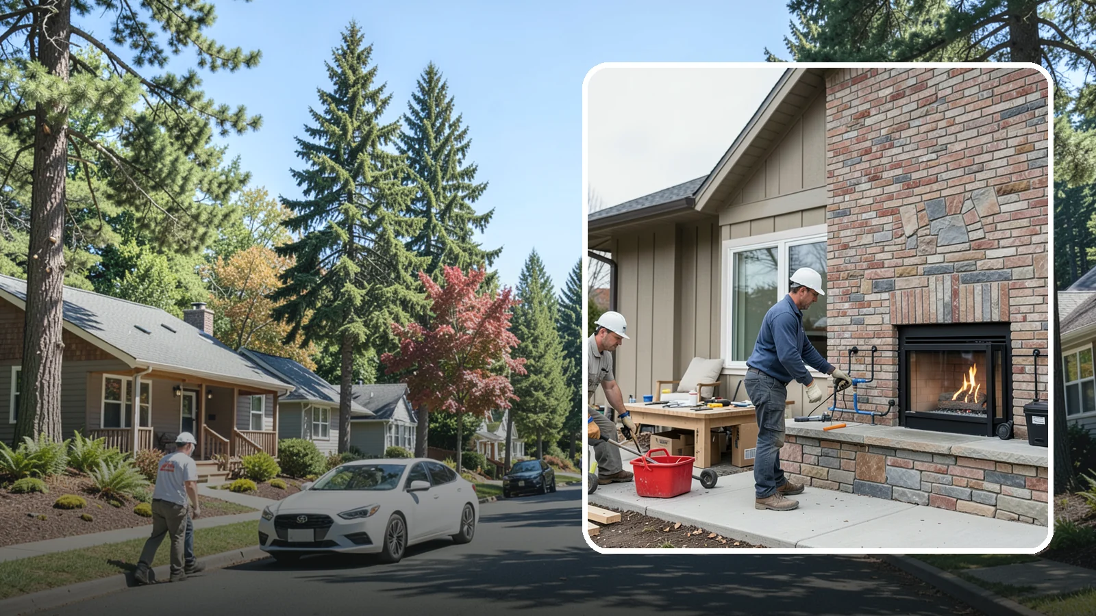 Gas Fireplace Installation in Orting, Pierce County, WA - Clean-burning gas fireplaces installed with proper venting and code-compliant gas lines.