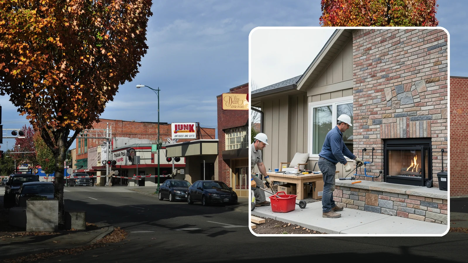 Gas Fireplace Installation in Puyallup, Pierce County, WA - Clean-burning gas fireplaces installed with proper venting and code-compliant gas lines.
