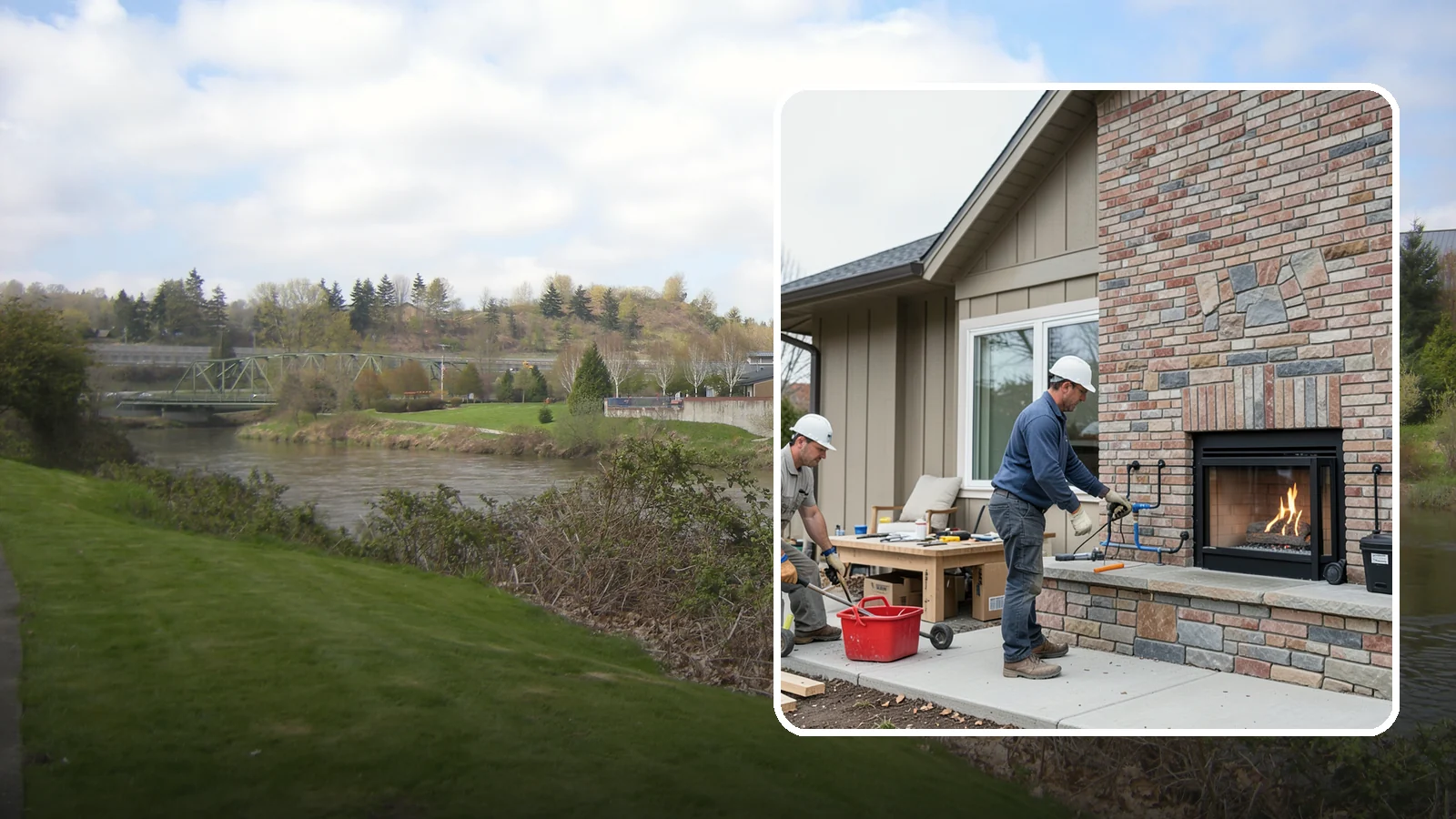 Gas Fireplace Installation in Tukwila, King County, WA - Clean-burning gas fireplaces installed with proper venting and code-compliant gas lines.