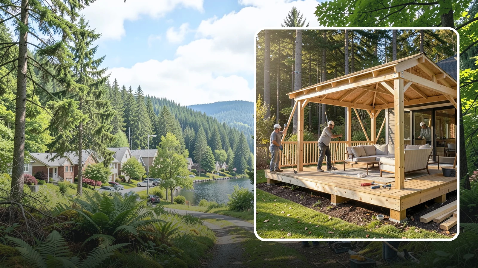 Gazebo Construction in Lake Forest Park, King County, WA - A freestanding gazebo that gives your backyard a sheltered, all-weather gathering spot built for Northwest conditions.