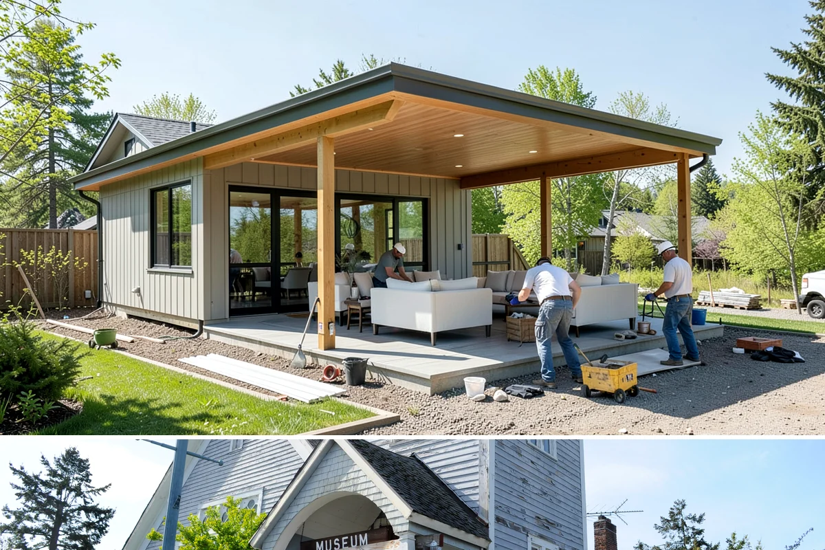 Gazebo Construction in Steilacoom, Pierce County, WA - Summer scheduling lets the roof and finishes complete before the fall rains arrive.