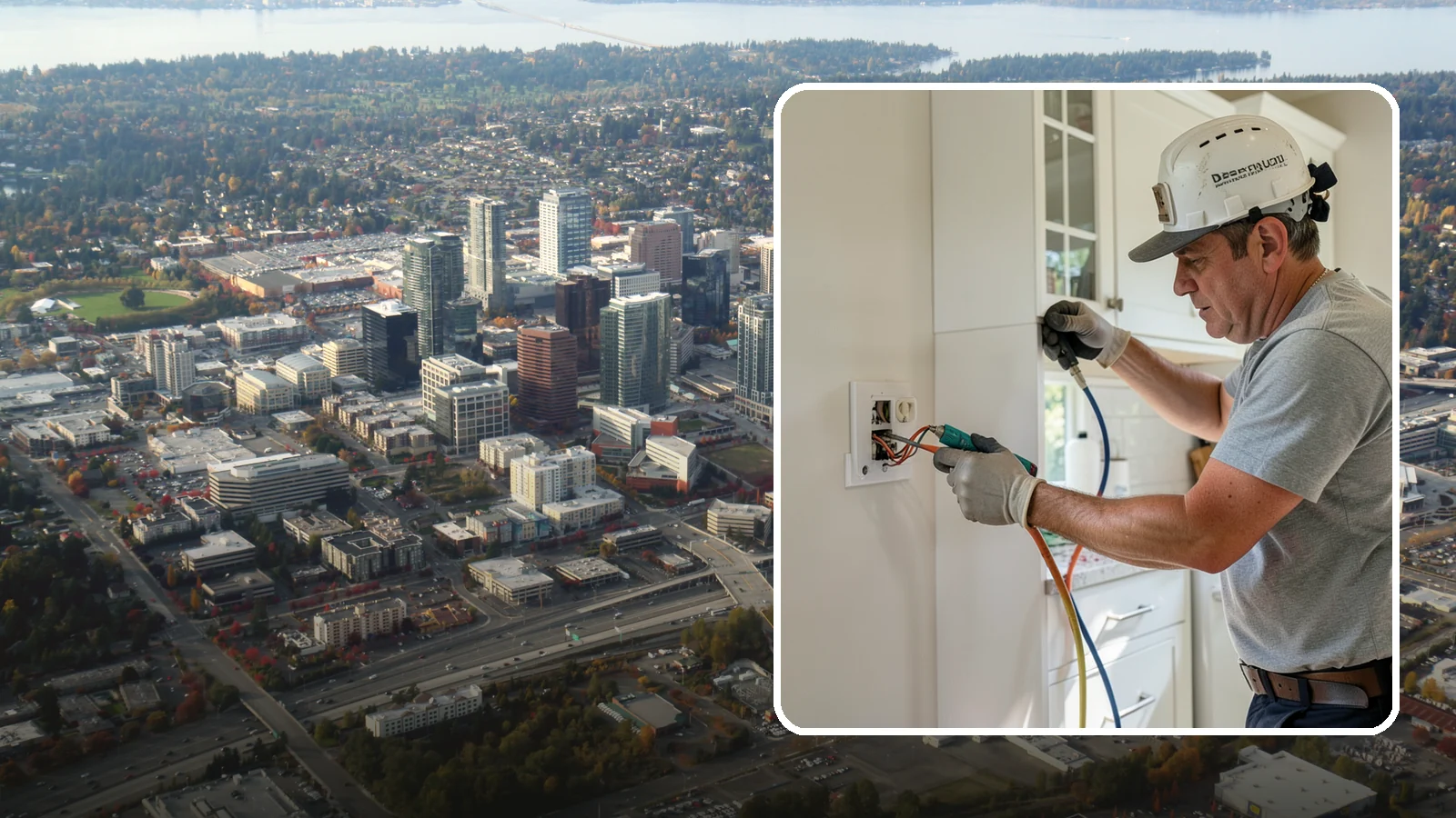 GFCI Outlet Installation in Bellevue, King County, WA - We install GFCI-protected outlets in kitchens, bathrooms, garages, and outdoor areas to guard against shock hazards.