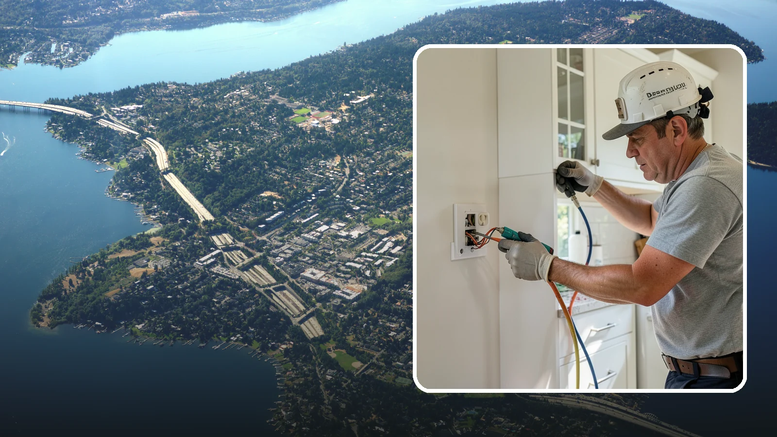 GFCI Outlet Installation in Mercer Island, King County, WA - We install GFCI-protected outlets in kitchens, bathrooms, garages, and outdoor areas to guard against shock hazards.