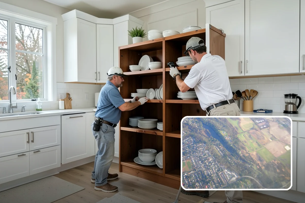 Glass Cabinet Door Installation in Algona, King County, WA - A lighter, more open cabinet look