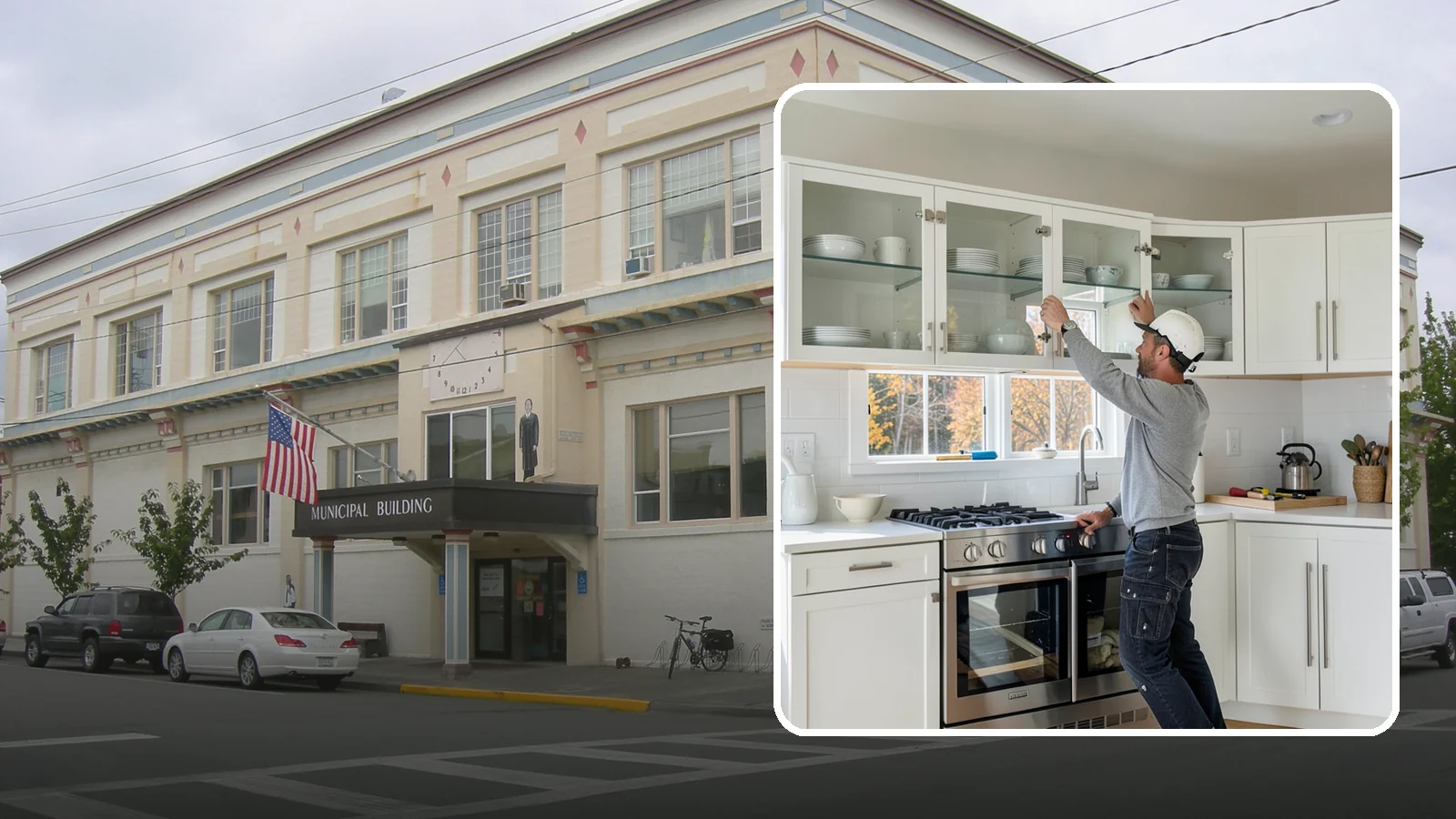 Glass Cabinet Door Installation in Anacortes, Skagit County, WA - Adding or converting cabinet doors to glass fronts to display dishware and lighten the look of upper cabinets.