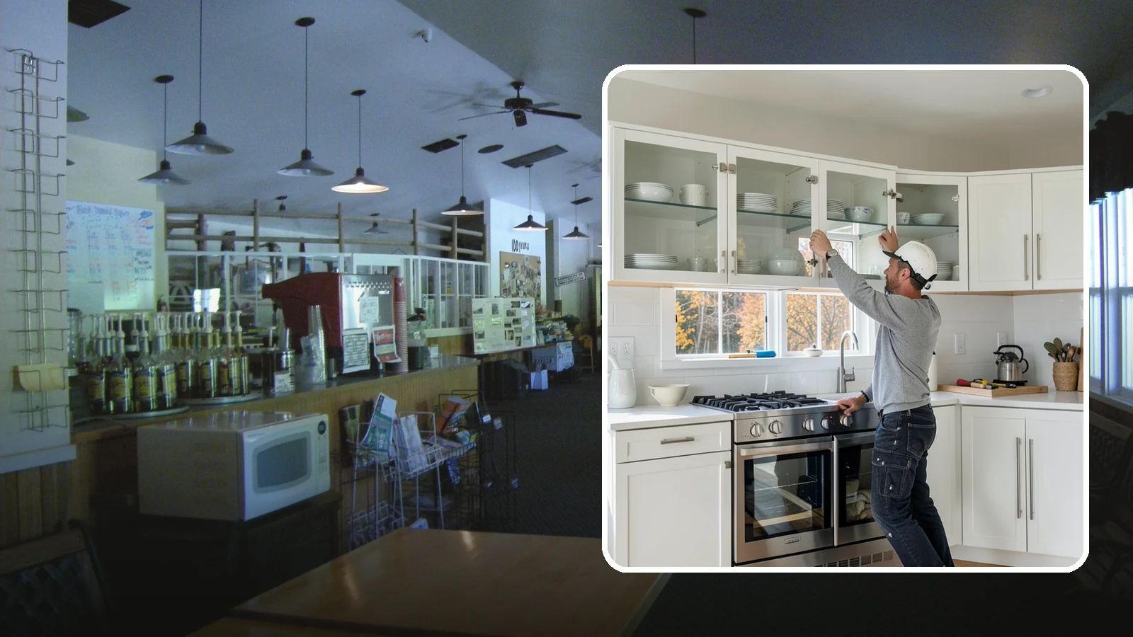 Glass Cabinet Door Installation in Black Diamond, King County, WA - Adding or converting cabinet doors to glass fronts to display dishware and lighten the look of upper cabinets.