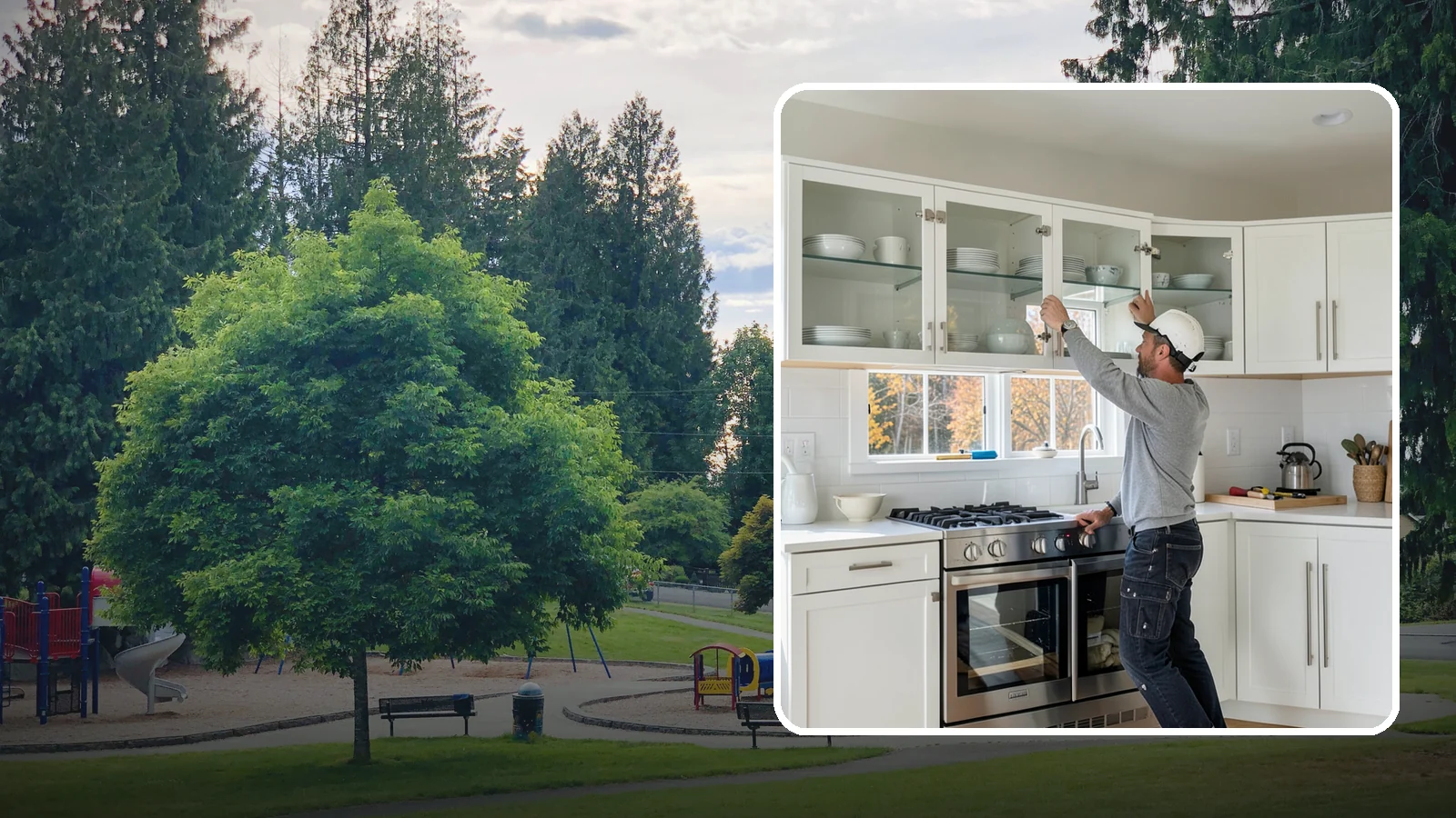 Glass Cabinet Door Installation in Bonney Lake, Pierce County, WA - Adding or converting cabinet doors to glass fronts to display dishware and lighten the look of upper cabinets.