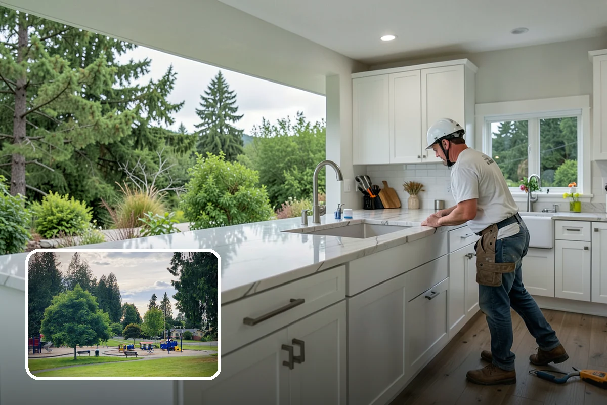 Glass Cabinet Door Installation in Bonney Lake, Pierce County, WA - A lighter, more open cabinet look