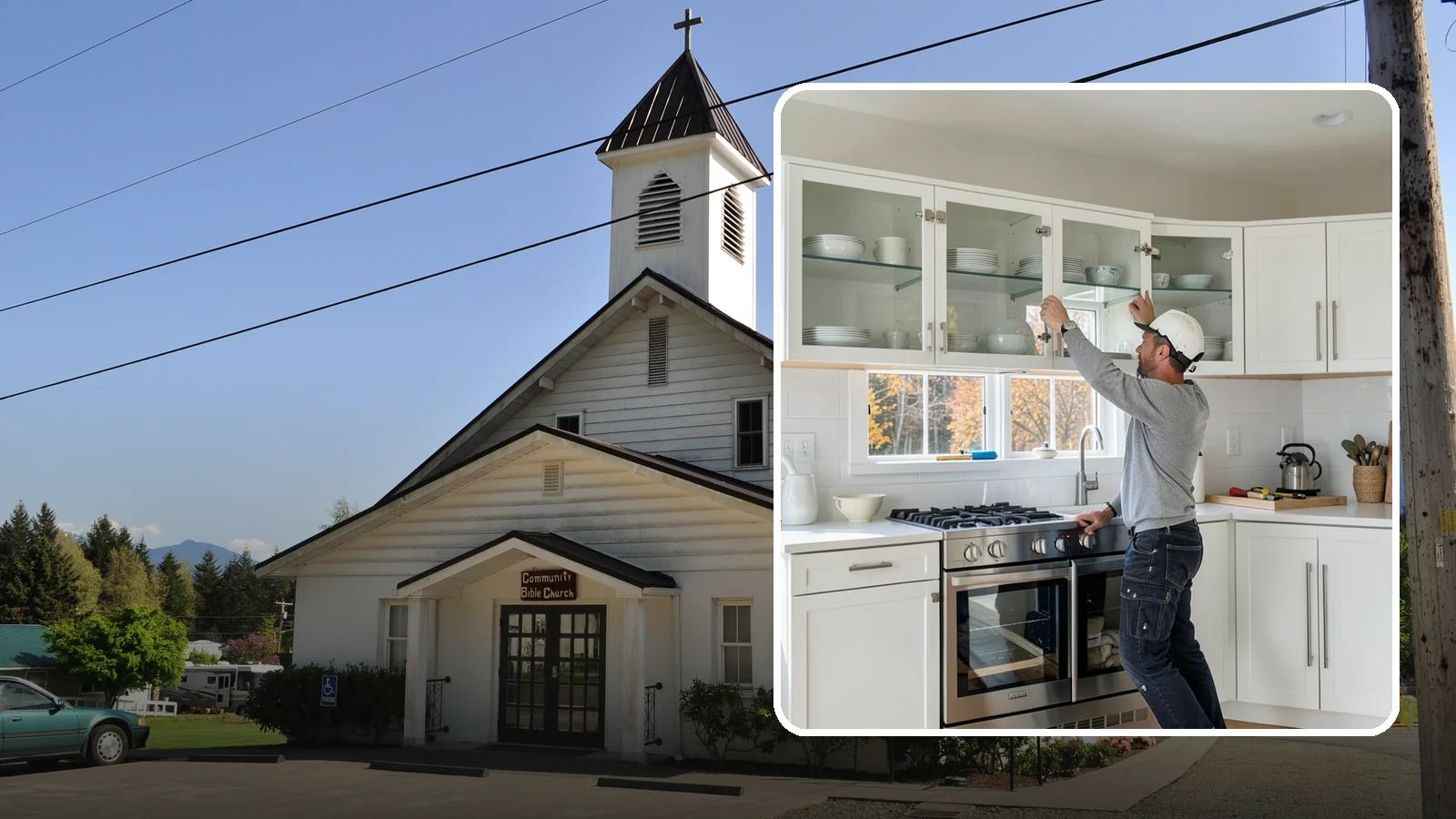 Glass Cabinet Door Installation in Concrete, Skagit County, WA - Adding or converting cabinet doors to glass fronts to display dishware and lighten the look of upper cabinets.