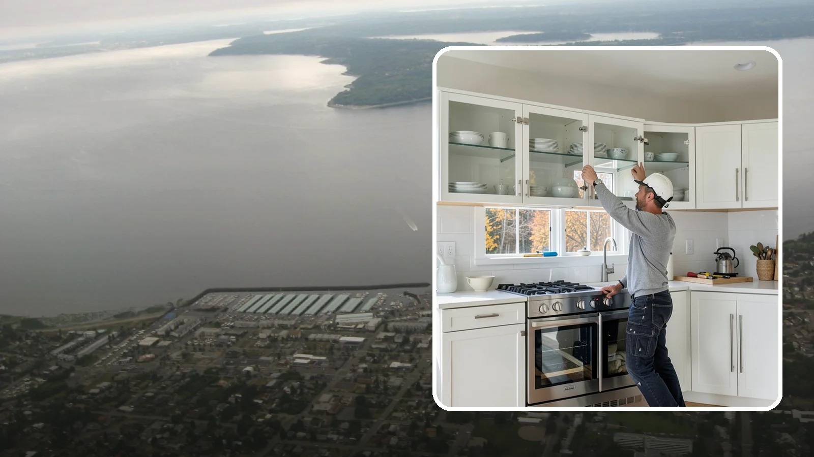 Glass Cabinet Door Installation in Des Moines, King County, WA - Adding or converting cabinet doors to glass fronts to display dishware and lighten the look of upper cabinets.