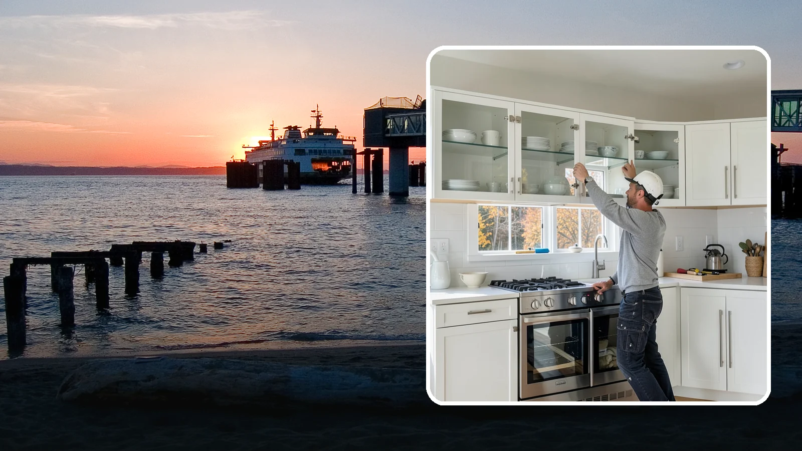 Glass Cabinet Door Installation in Edmonds, Snohomish County, WA - Adding or converting cabinet doors to glass fronts to display dishware and lighten the look of upper cabinets.