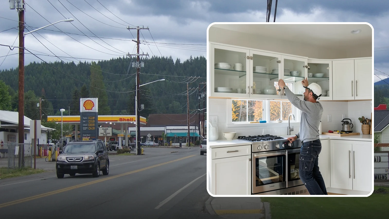 Glass Cabinet Door Installation in Granite Falls, Snohomish County, WA - Adding or converting cabinet doors to glass fronts to display dishware and lighten the look of upper cabinets.