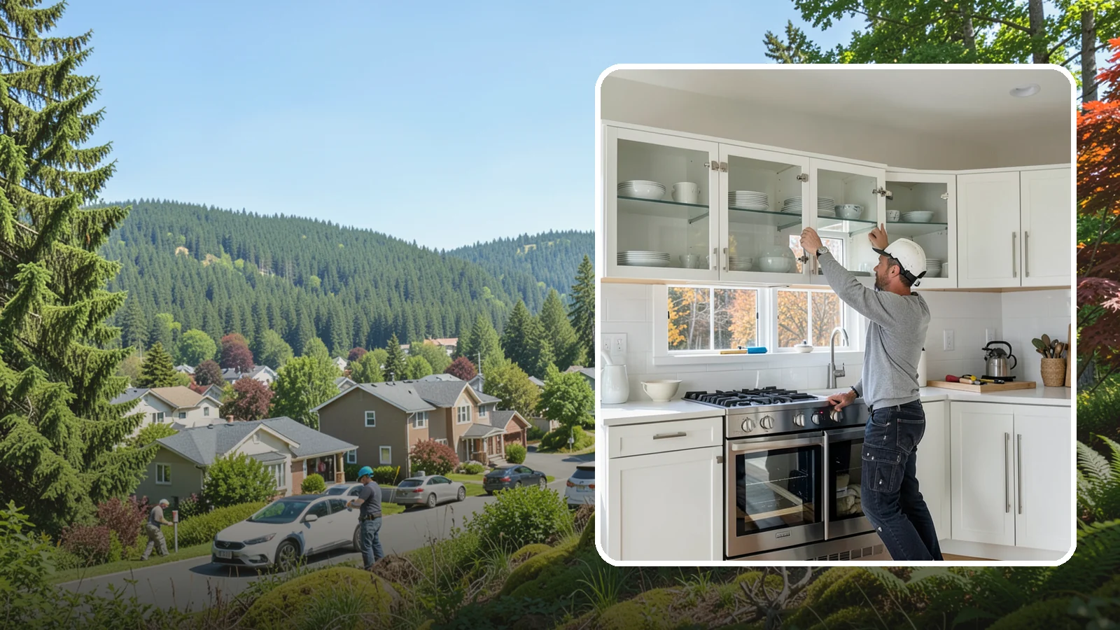 Glass Cabinet Door Installation in Index, Snohomish County, WA - Adding or converting cabinet doors to glass fronts to display dishware and lighten the look of upper cabinets.